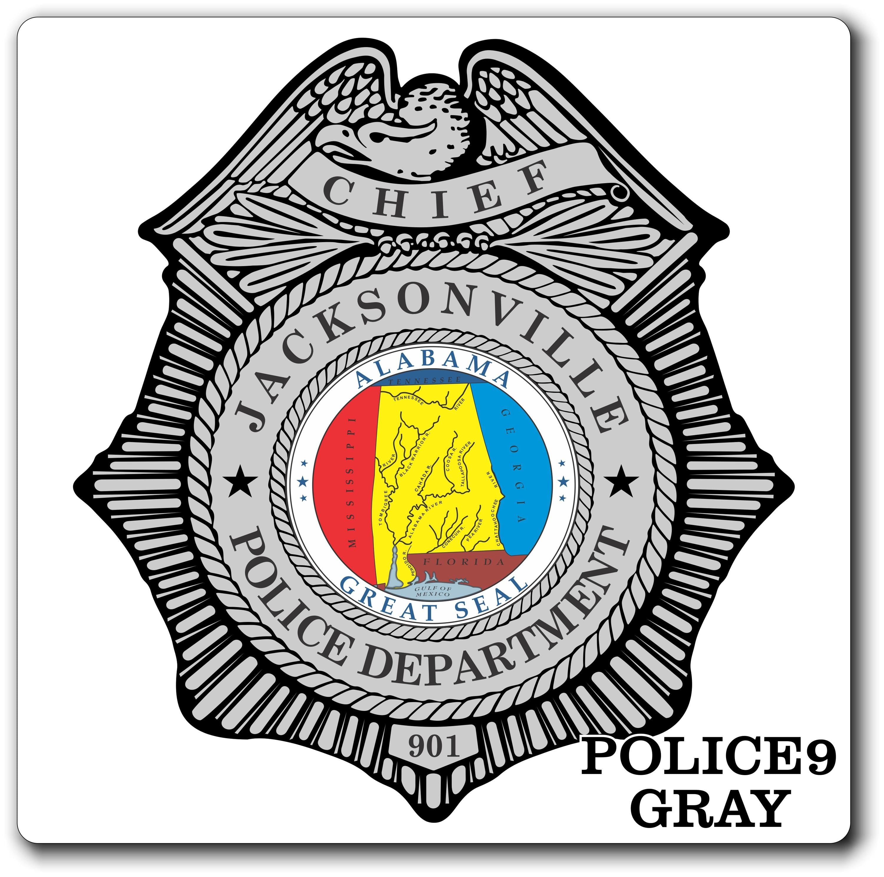 Custom Police / Law Enforcement Badge Decal / Sticker (PoliceDecal9)
