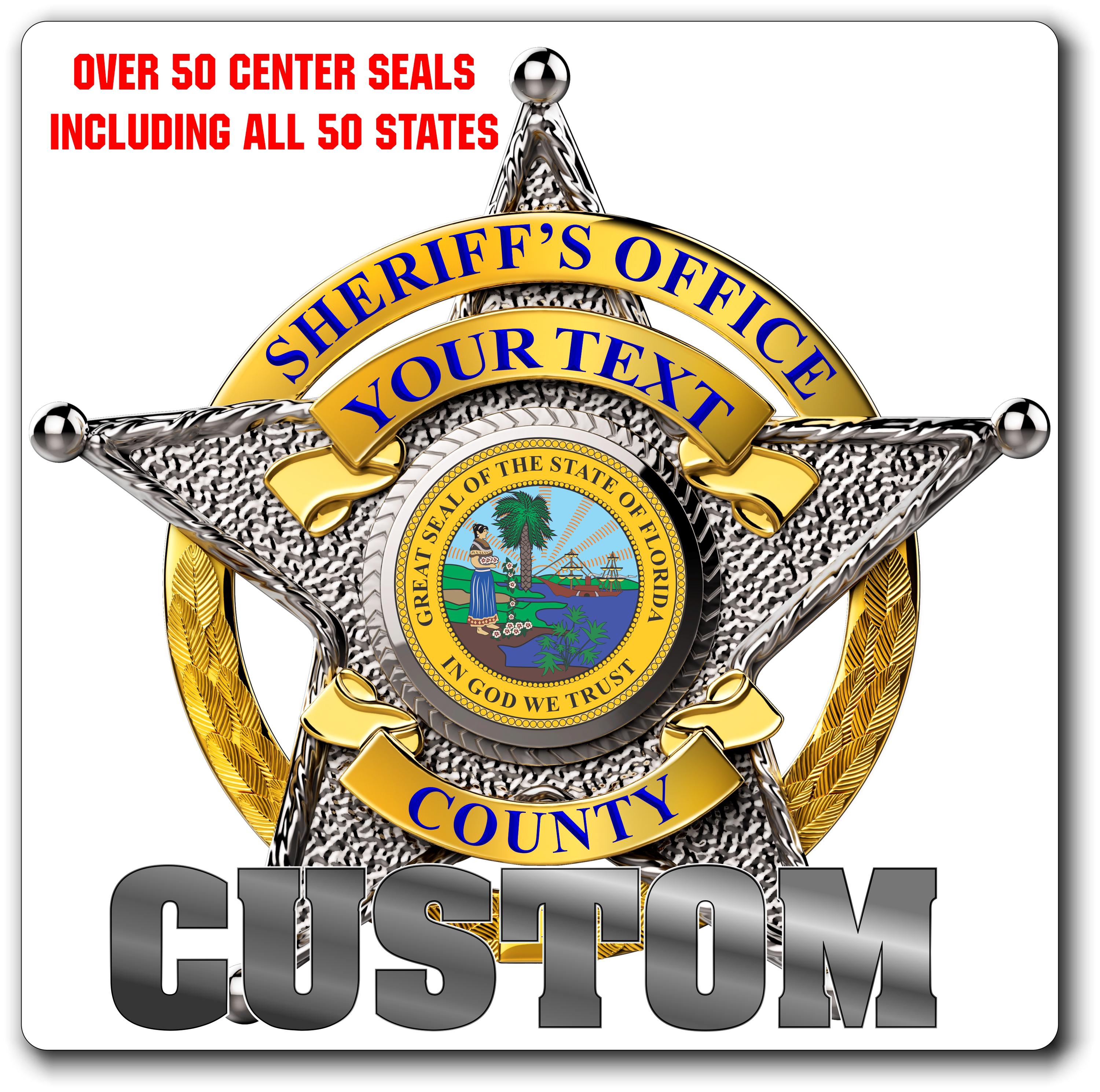 Custom Sheriff / Law Enforcement Badge Decal / Sticker (SheriffDecal4)