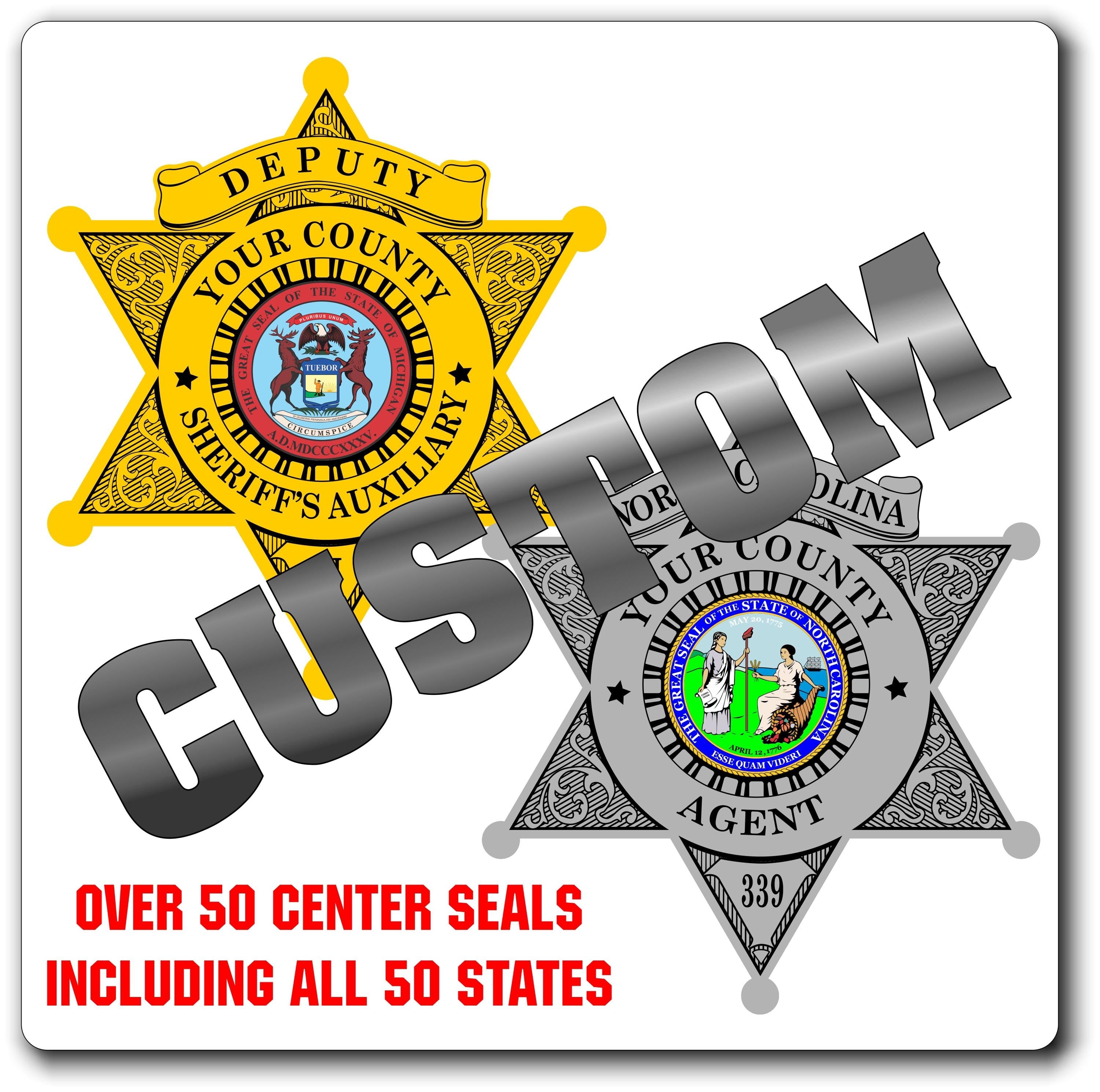 Custom Sheriff / Law Enforcement Badge Decal / Sticker (SheriffDecal1)