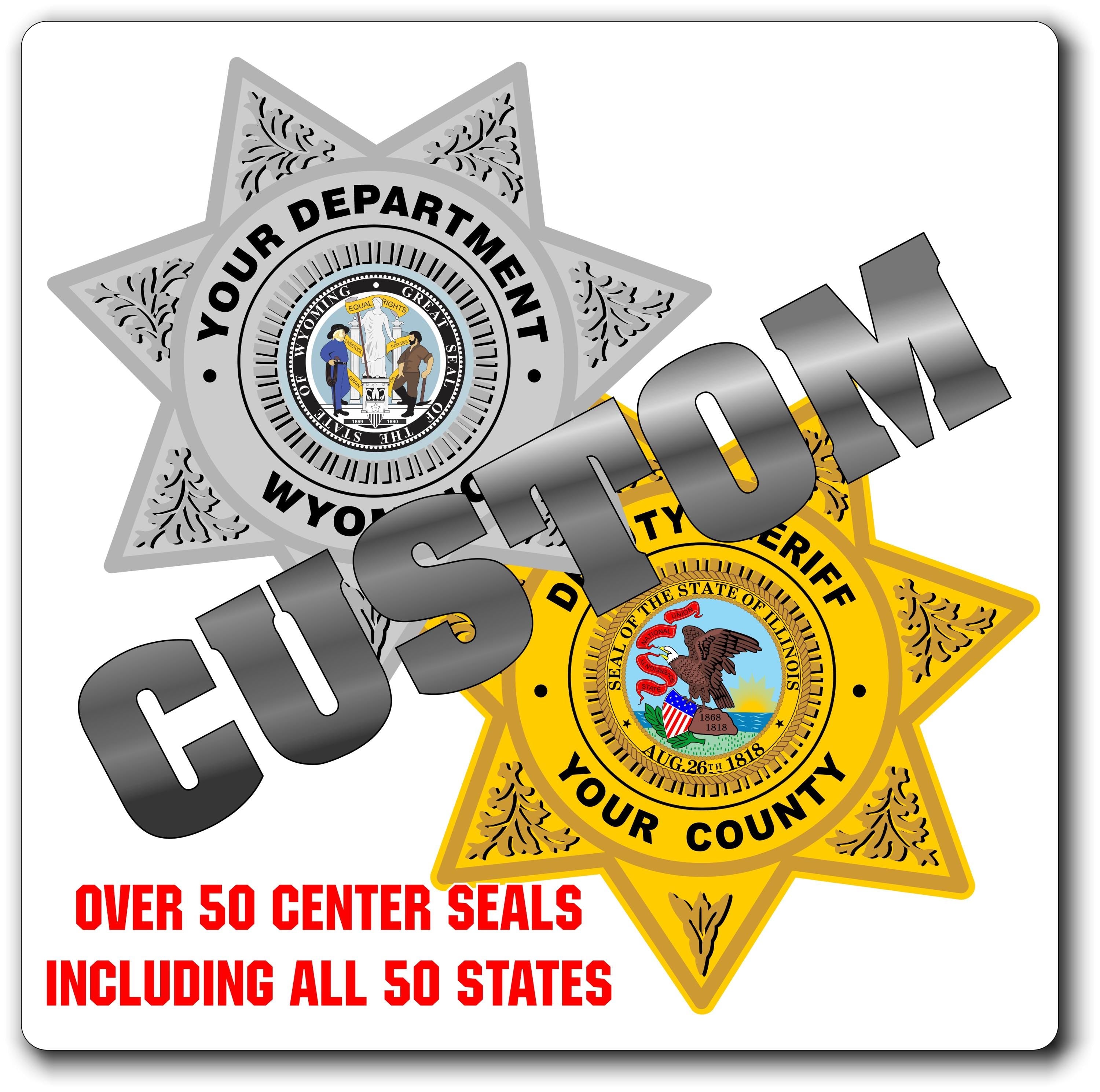 Custom Police / Law Enforcement Badge Decal / Sticker (PoliceDecal3)