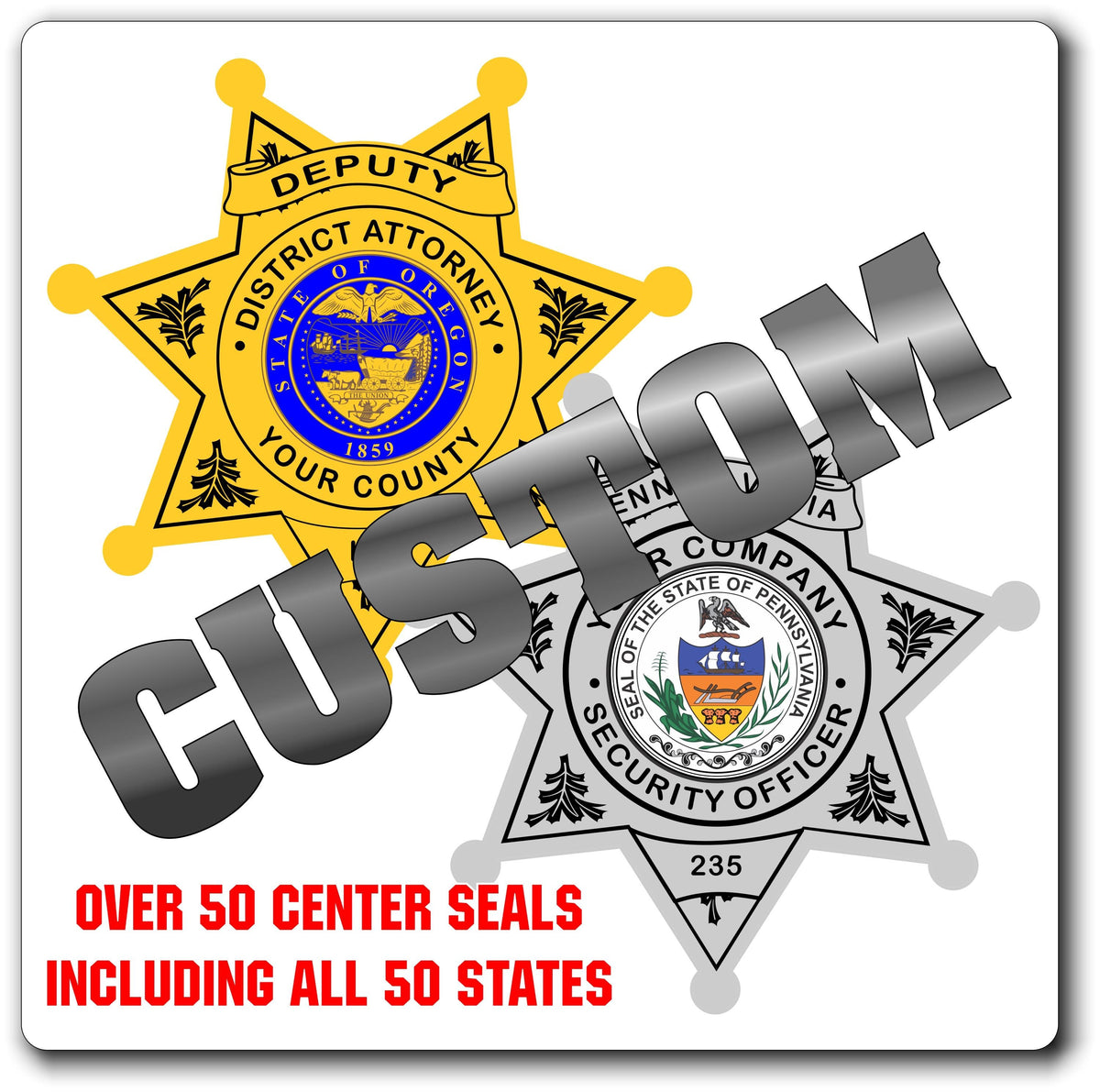Police Sticker Formal Custom Police / Law Enforcement Badge Decal / Sticker (PoliceDecal10 ...