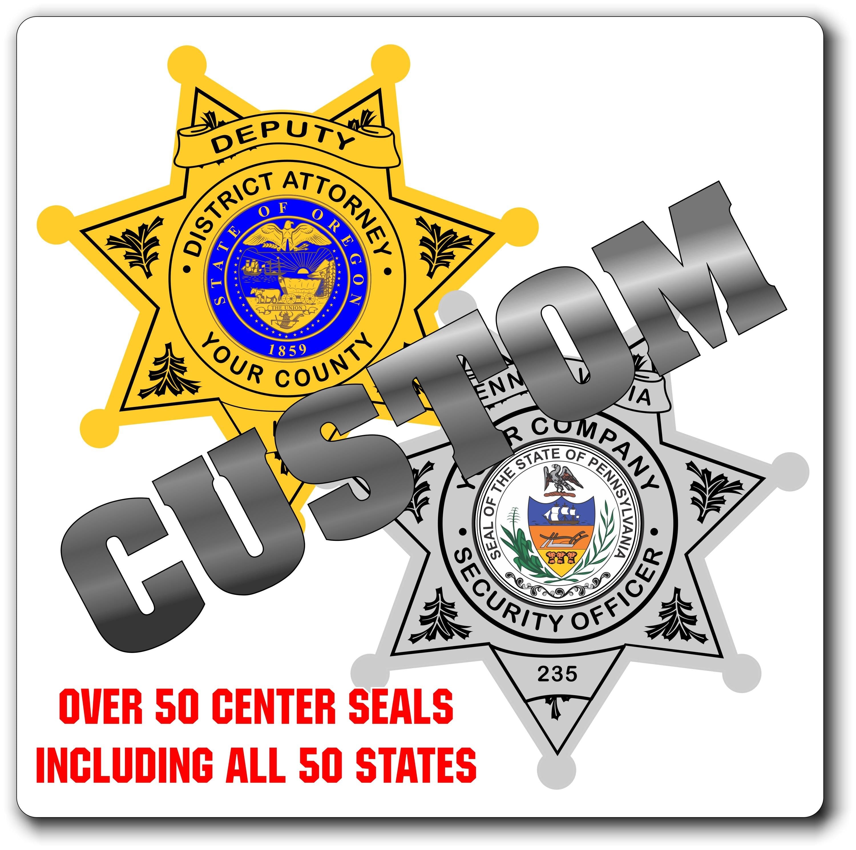 Custom Police / Law Enforcement Badge Decal / Sticker (PoliceDecal10)
