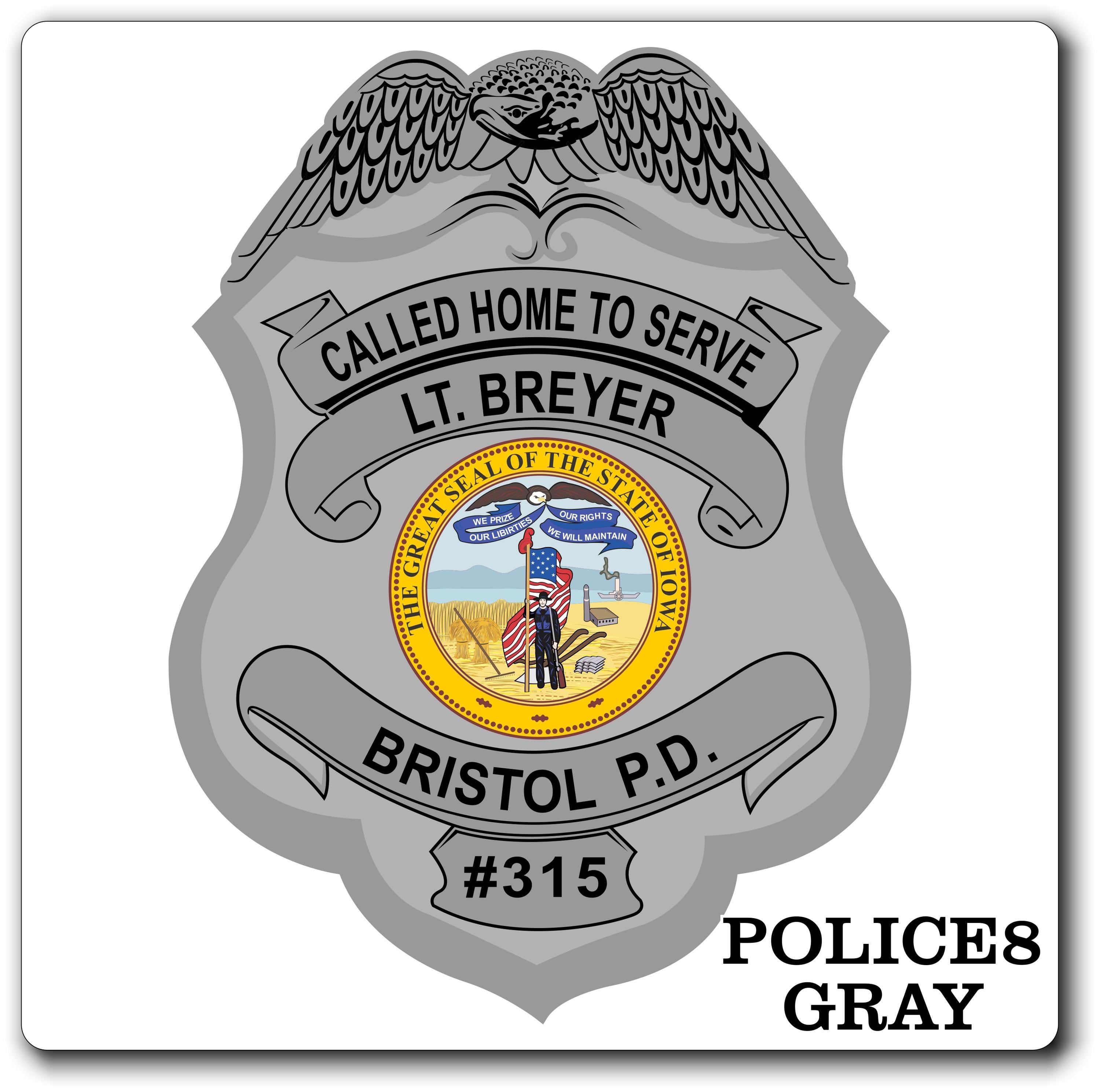 Custom Police / Law Enforcement Badge Decal / Sticker (PoliceDecal8)