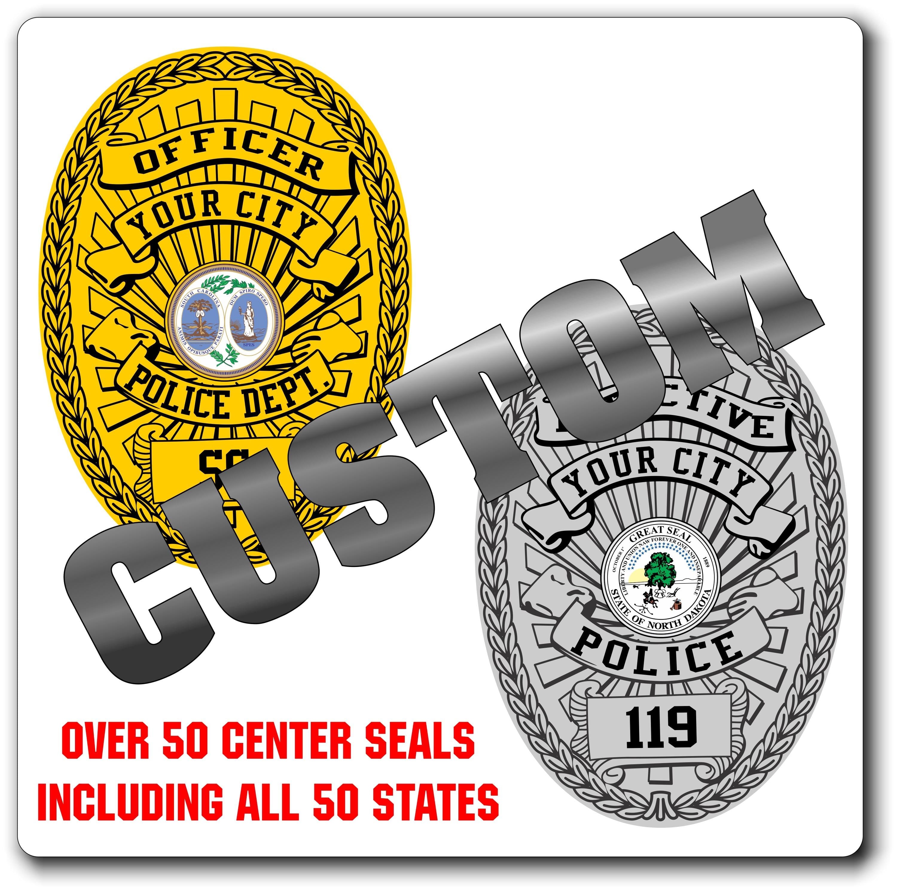 Custom Police / Law Enforcement Badge Decal / Sticker (PoliceDecal2)