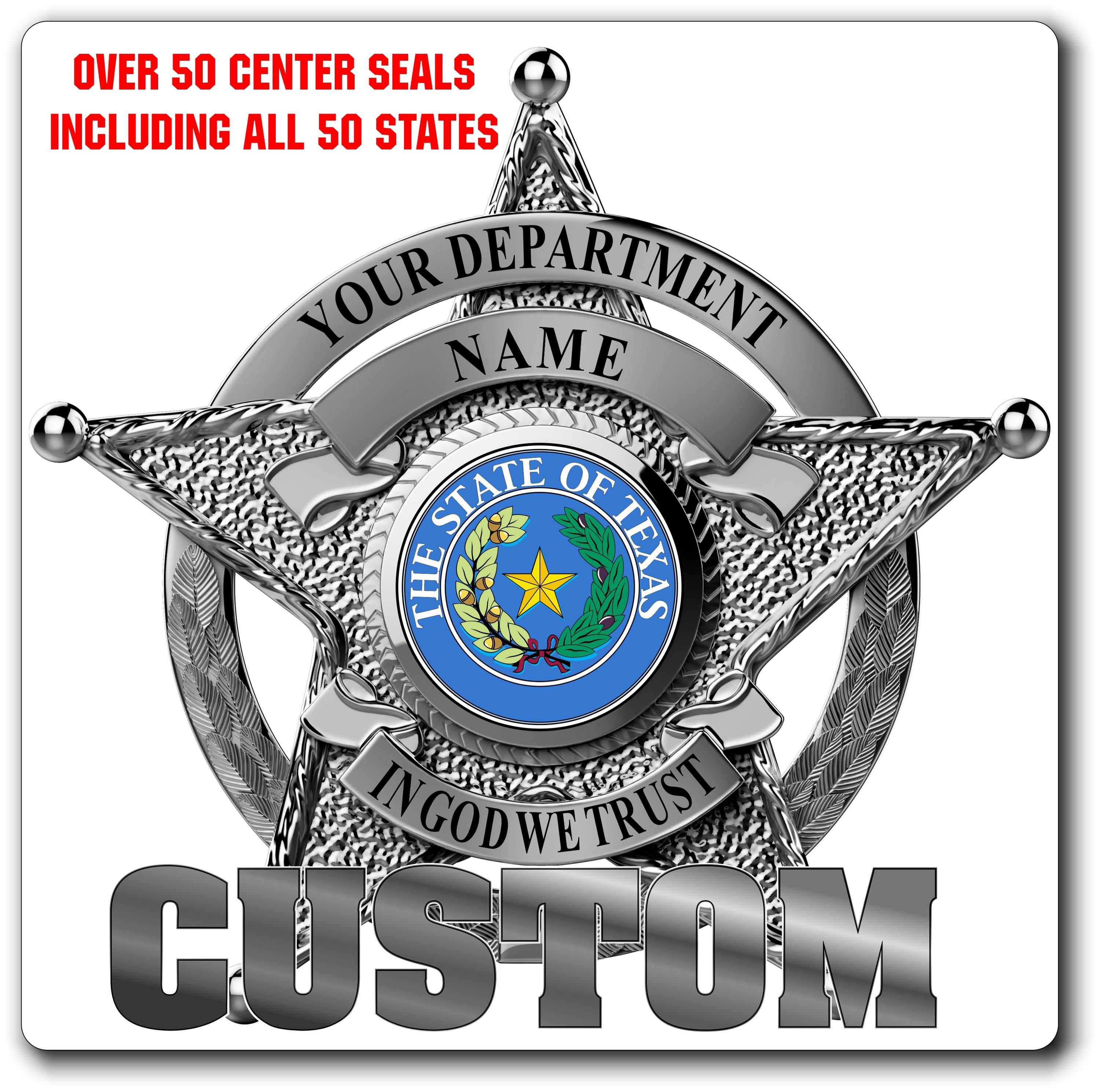 Custom Sheriff / Law Enforcement Badge Decal / Sticker (SheriffDecal8)