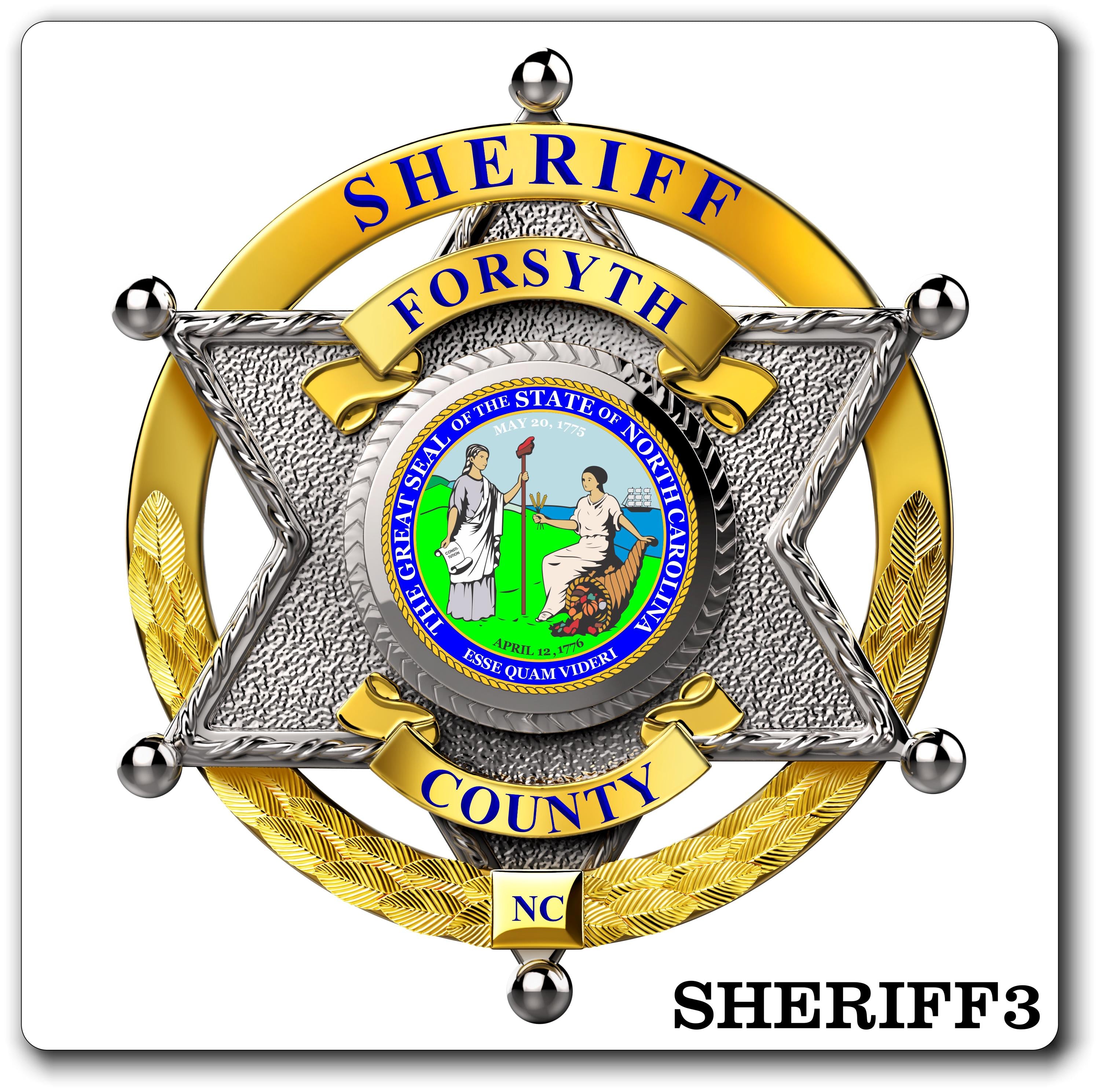 Custom Reflective Sheriff / Law Enforcement Badge Decal / Sticker (SheriffDecal3R)