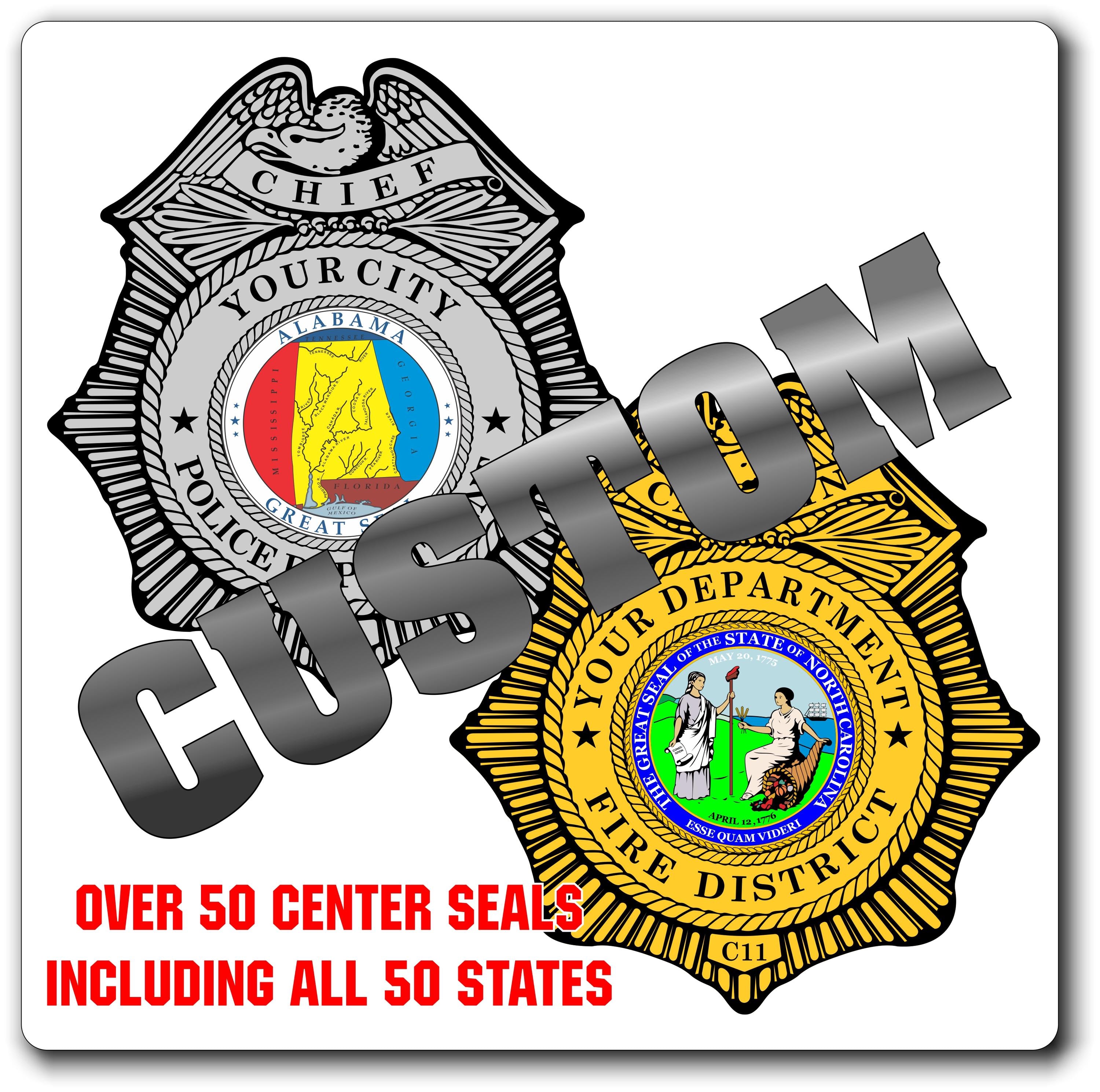 Custom Police / Law Enforcement Badge Decal / Sticker (PoliceDecal9)