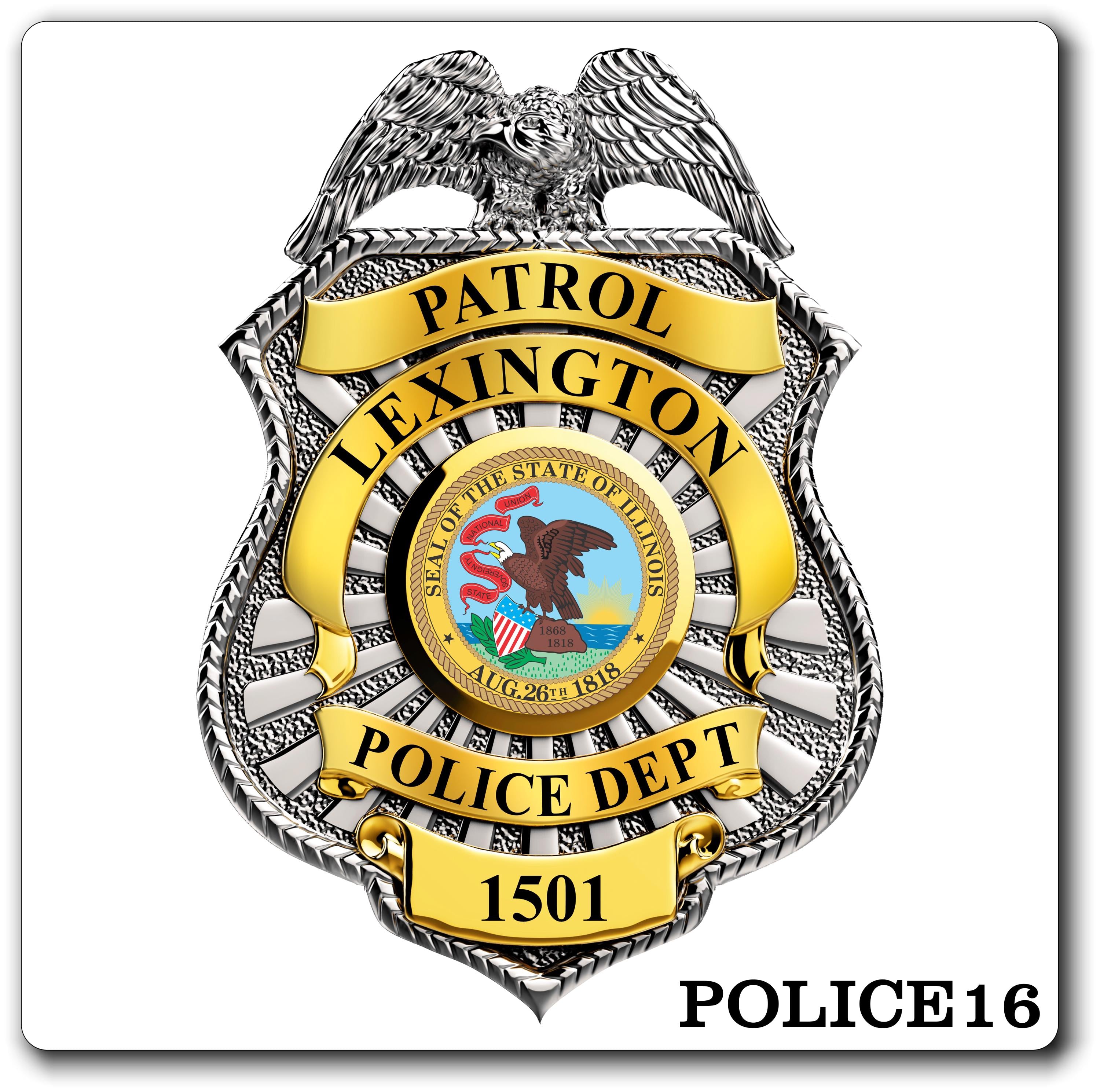 Custom Reflective Police/ Law Enforcement Badge Decal / Sticker (PoliceDecal16R)