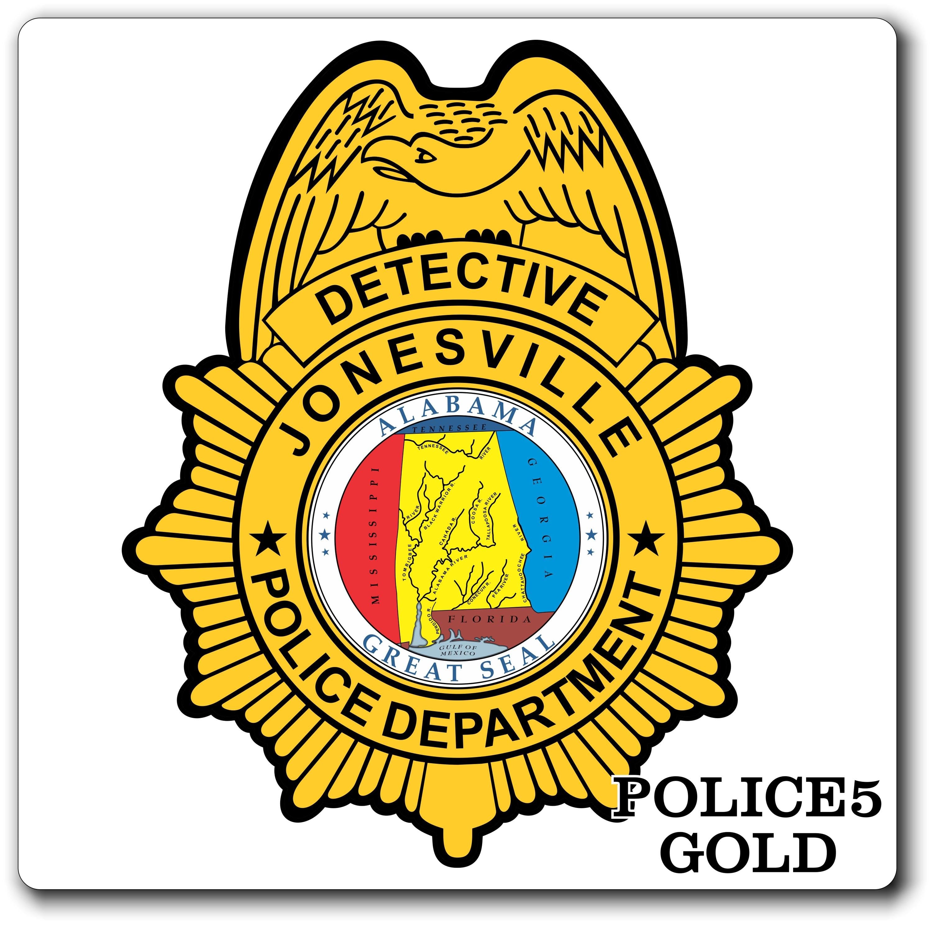 Custom Police / Law Enforcement Badge Decal / Sticker (PoliceDecal5)