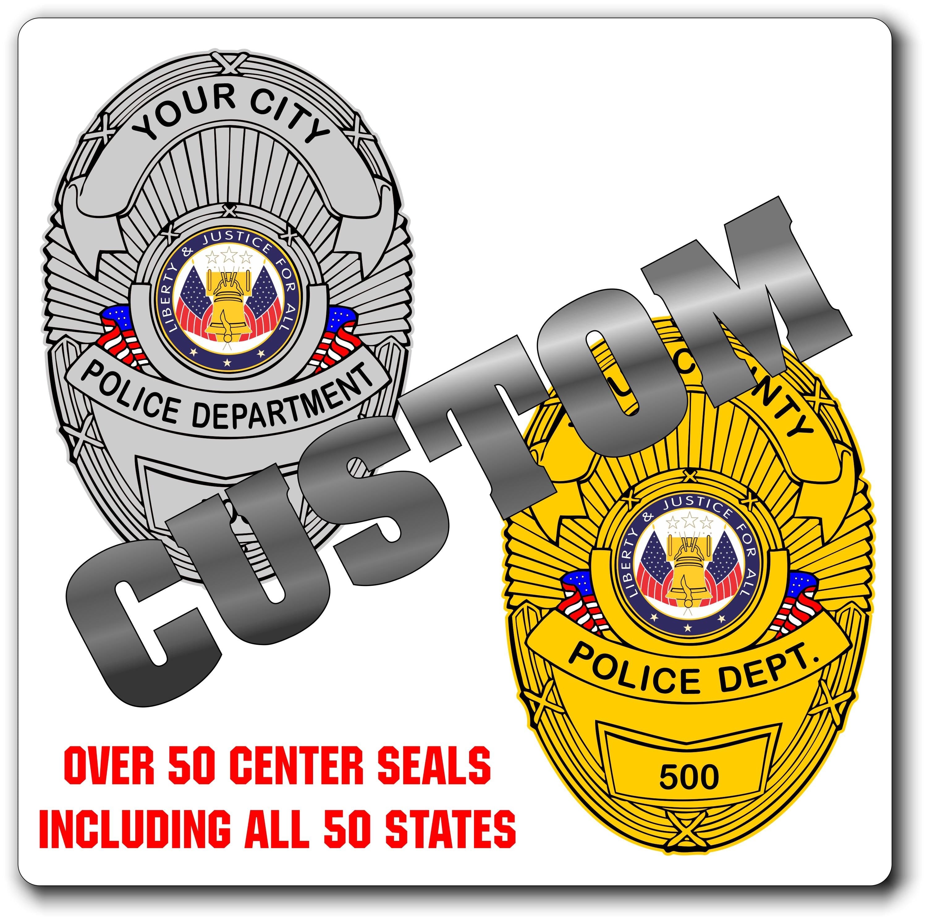 Custom Police / Law Enforcement Badge Decal / Sticker (PoliceDecal14)