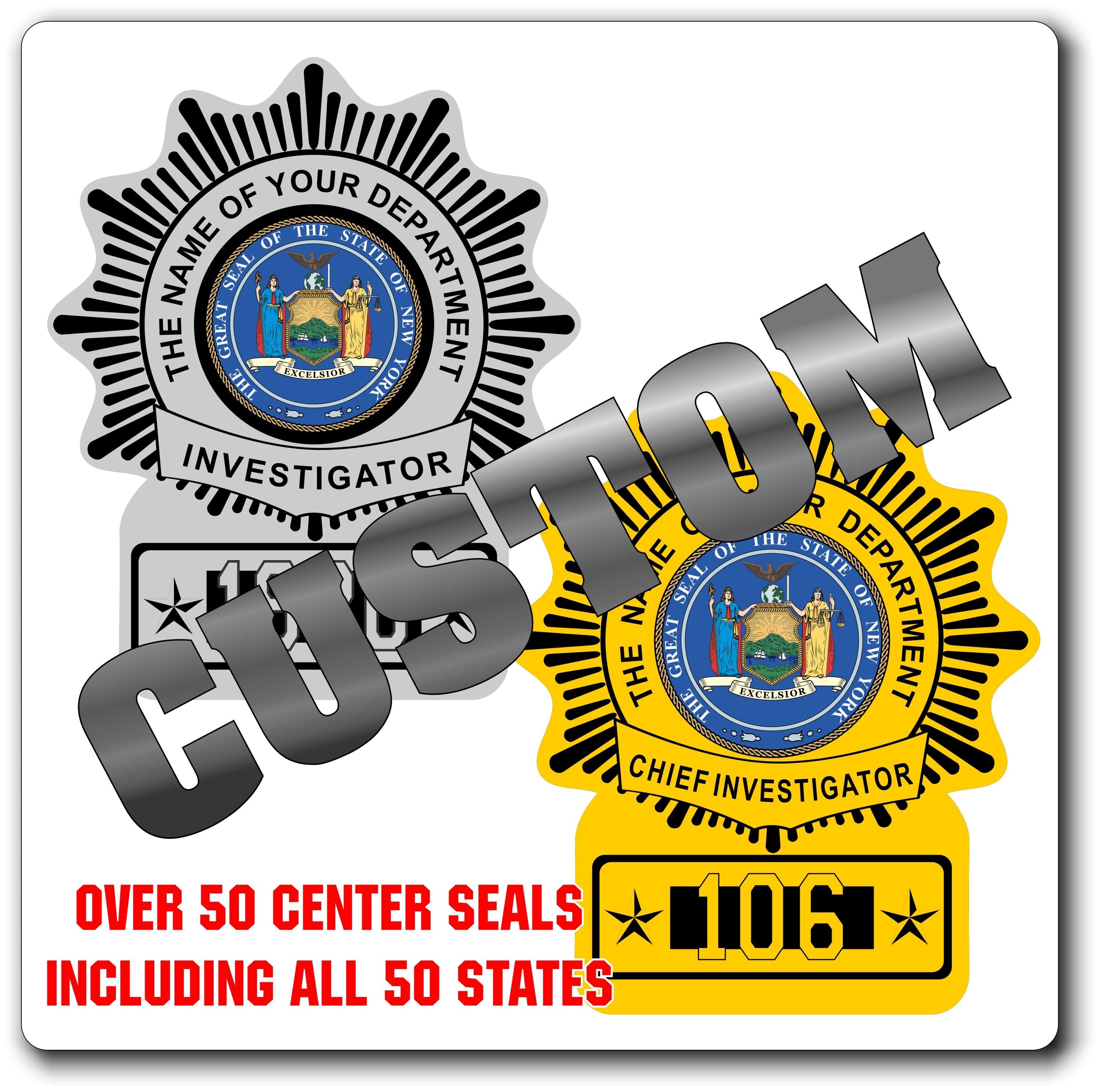 Custom Police / Law Enforcement Badge Decal / Sticker (PoliceDecal11)