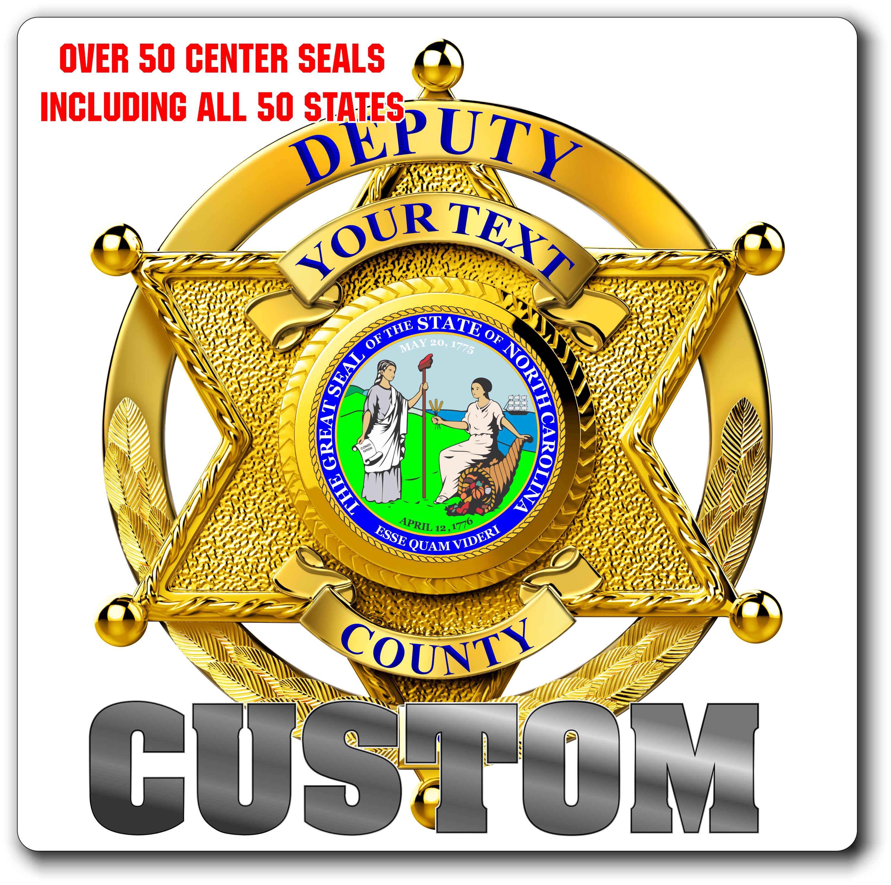 Custom Sheriff / Law Enforcement Badge Decal / Sticker (SheriffDecal6)