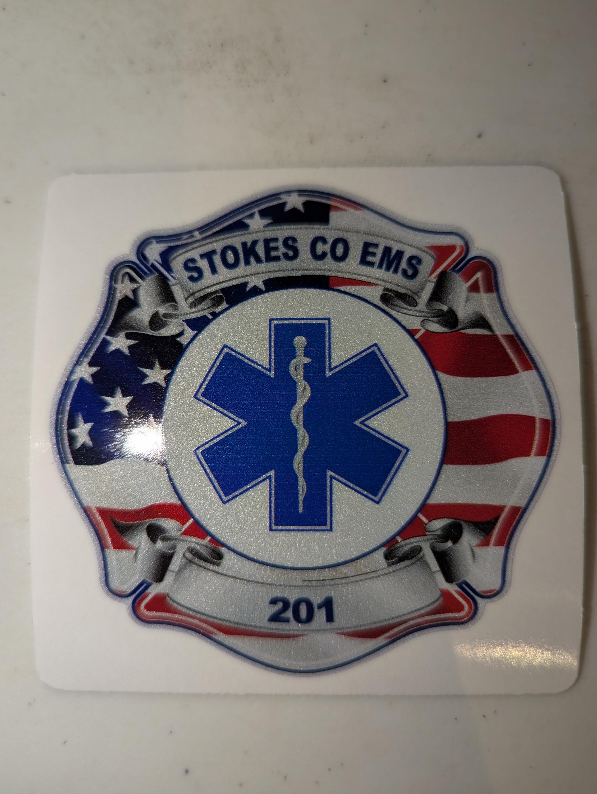 Custom Reflective Fire Department American Flag Star of Life Maltese Decal, Sticker (FireDecal18R)