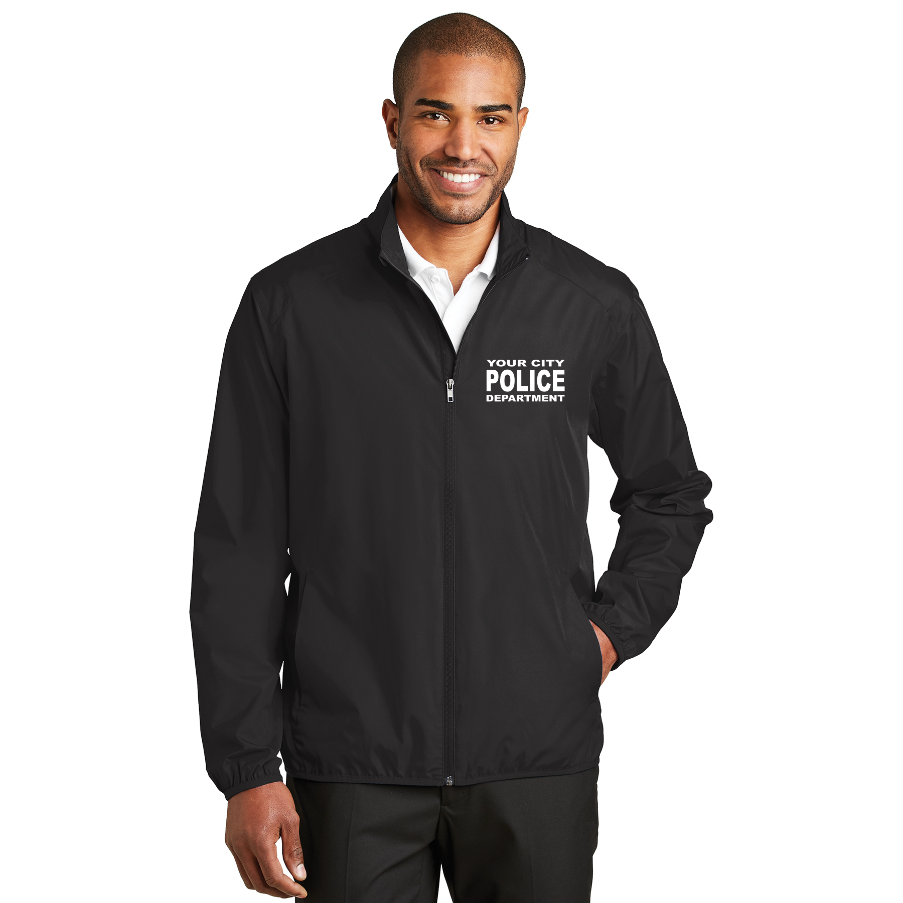 Custom Imprinted Law Enforcement Raid Jacket Full Zip Printed Front and Back Any Department (CRJ-J344)