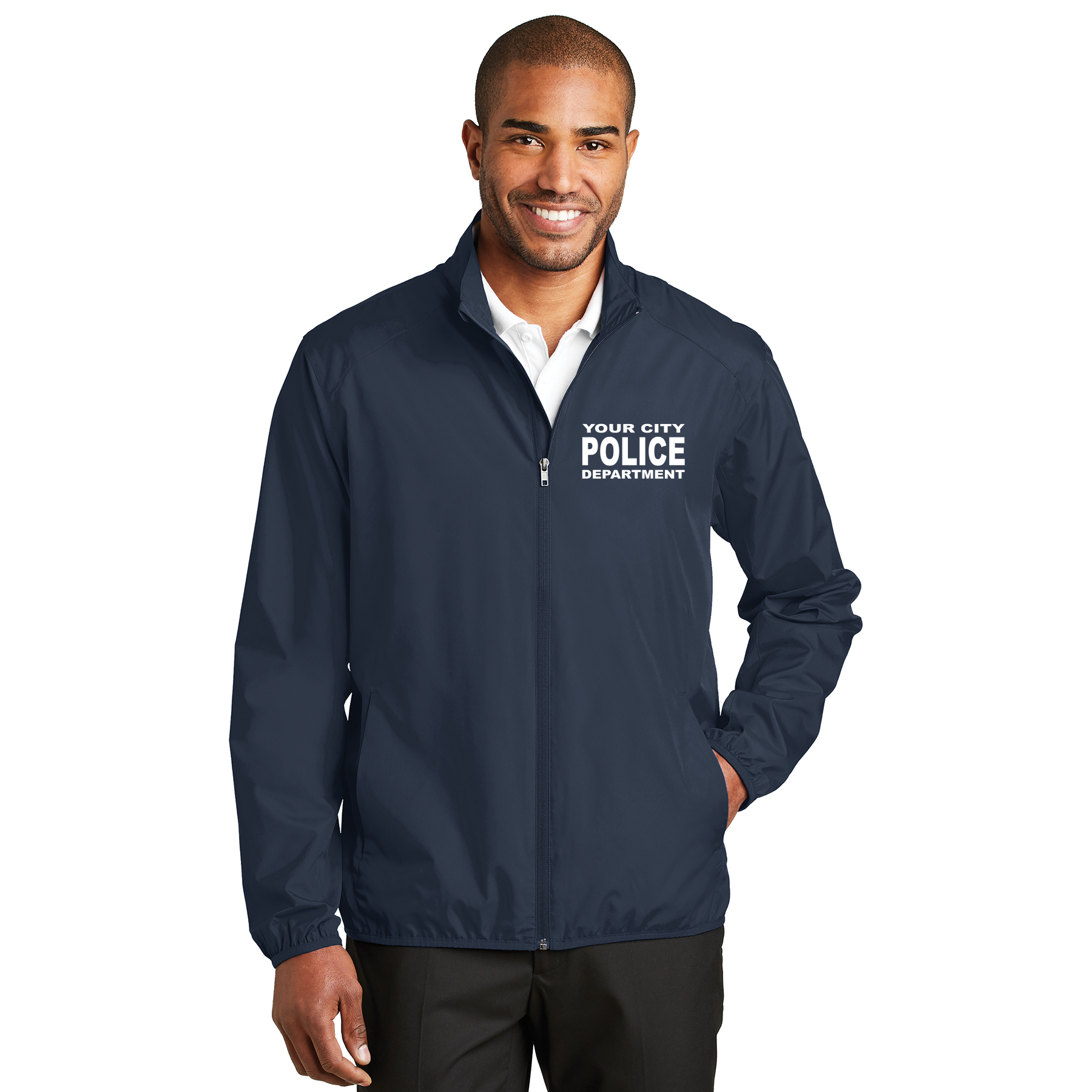 Custom Imprinted Law Enforcement Raid Jacket Full Zip Printed Front and Back Any Department (CRJ-J344)