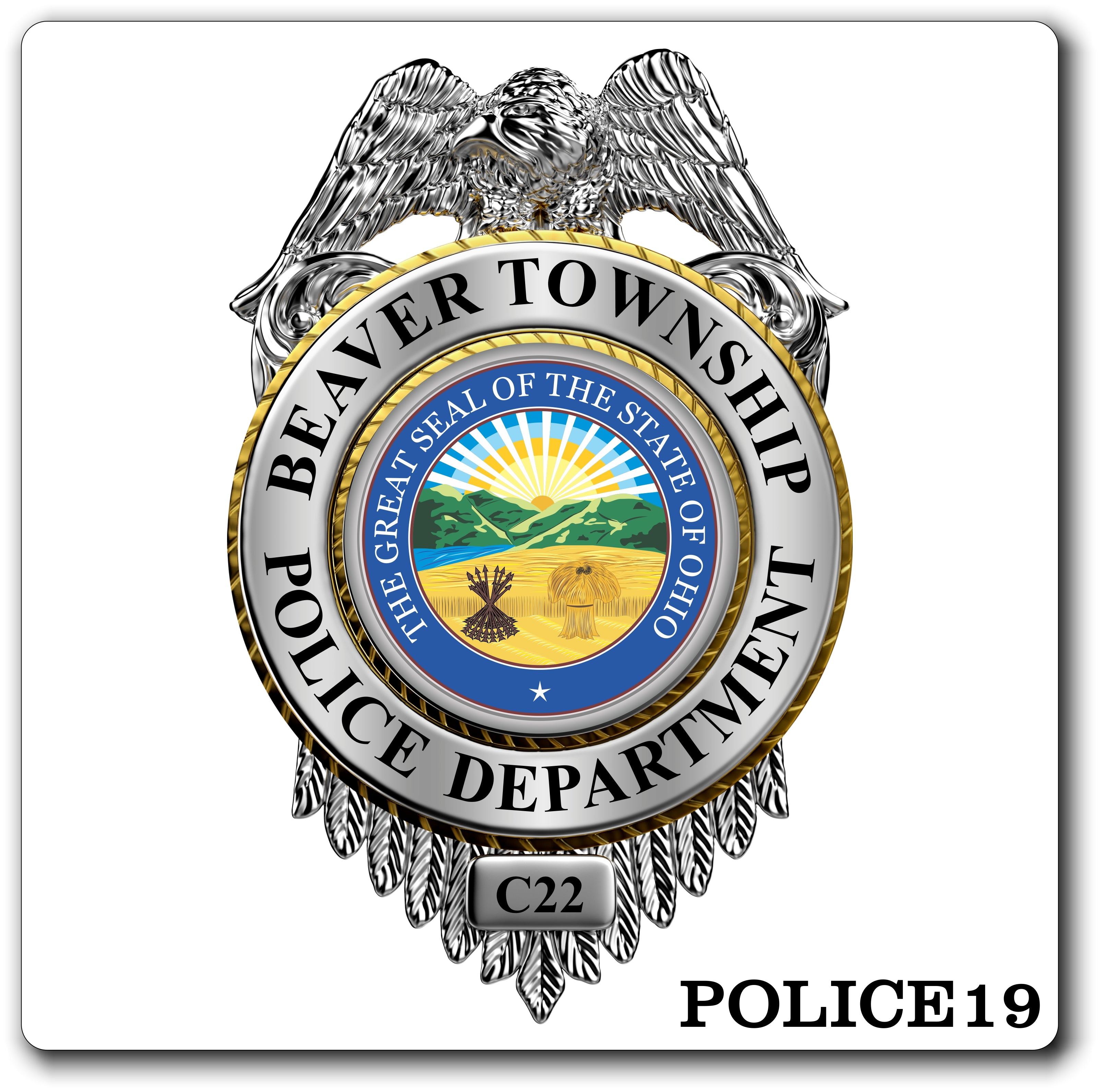 Custom Police / Law Enforcement Badge Decal / Sticker (PoliceDecal19)