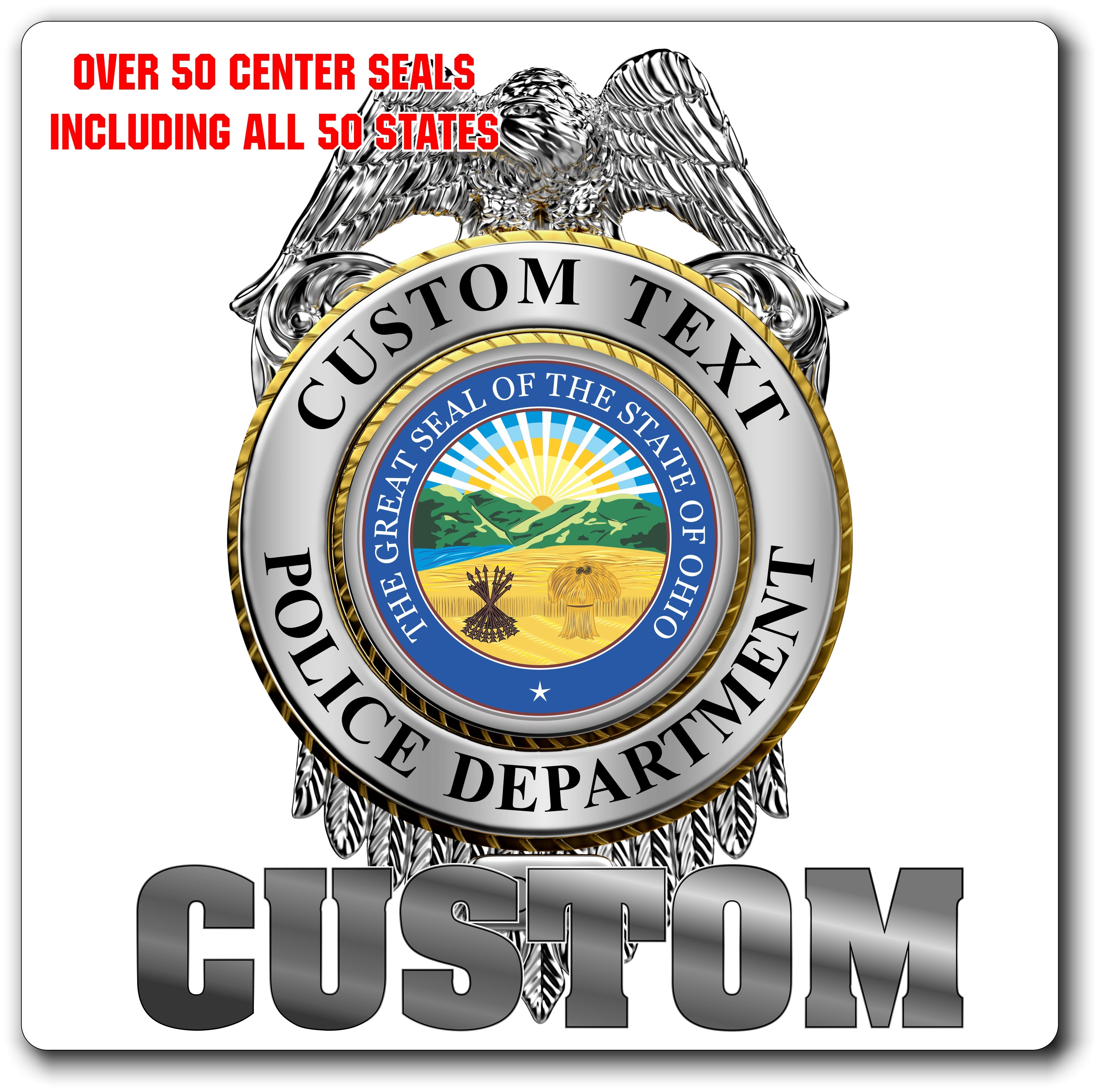 Custom Police / Law Enforcement Badge Decal / Sticker (PoliceDecal19)