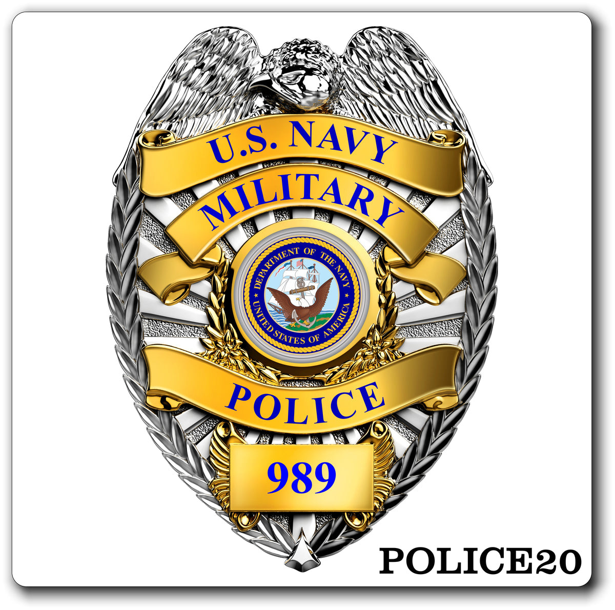 Police Sticker Formal Custom Reflective Police/ Law Enforcement Badge Decal / Sticker (Polic ...