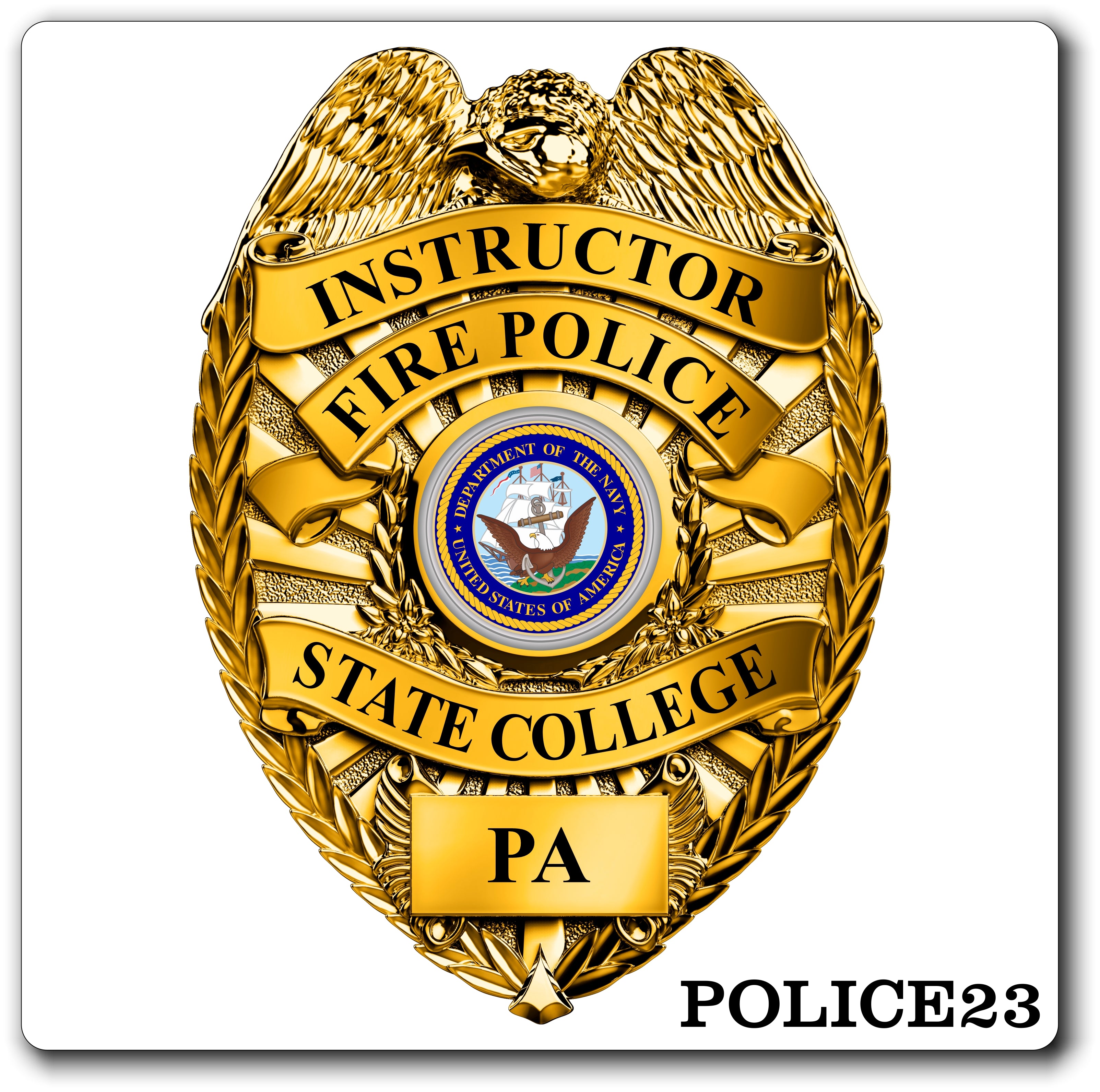 Custom Reflective Police/ Law Enforcement Badge Decal / Sticker (PoliceDecal23R)