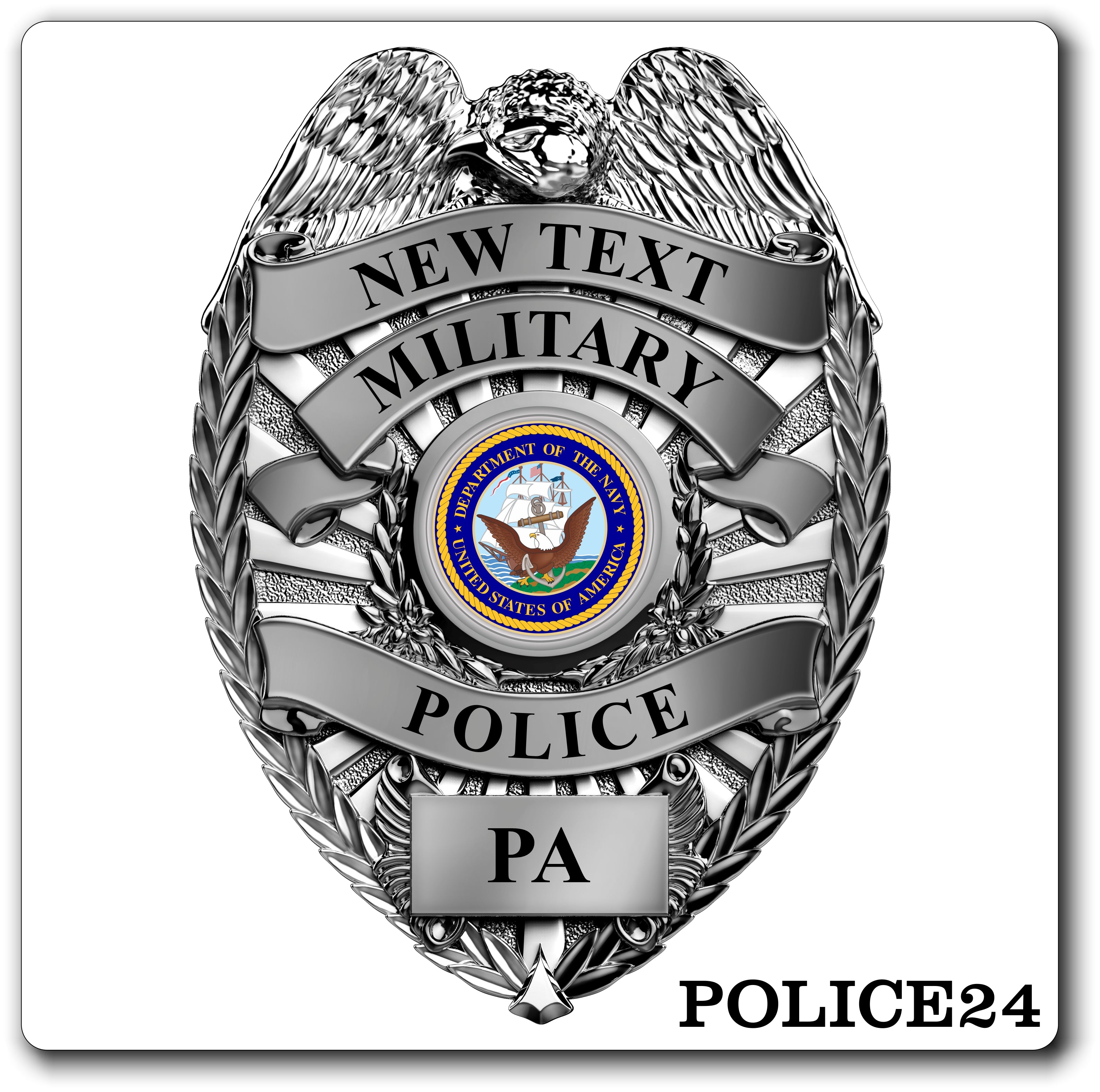 Custom Reflective Police/ Law Enforcement Badge Decal / Sticker (PoliceDecal24R)