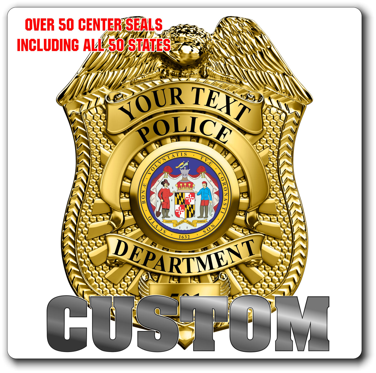 Police Sticker Formal Custom Police / Law Enforcement Badge Decal / Sticker (PoliceDecal27 ...