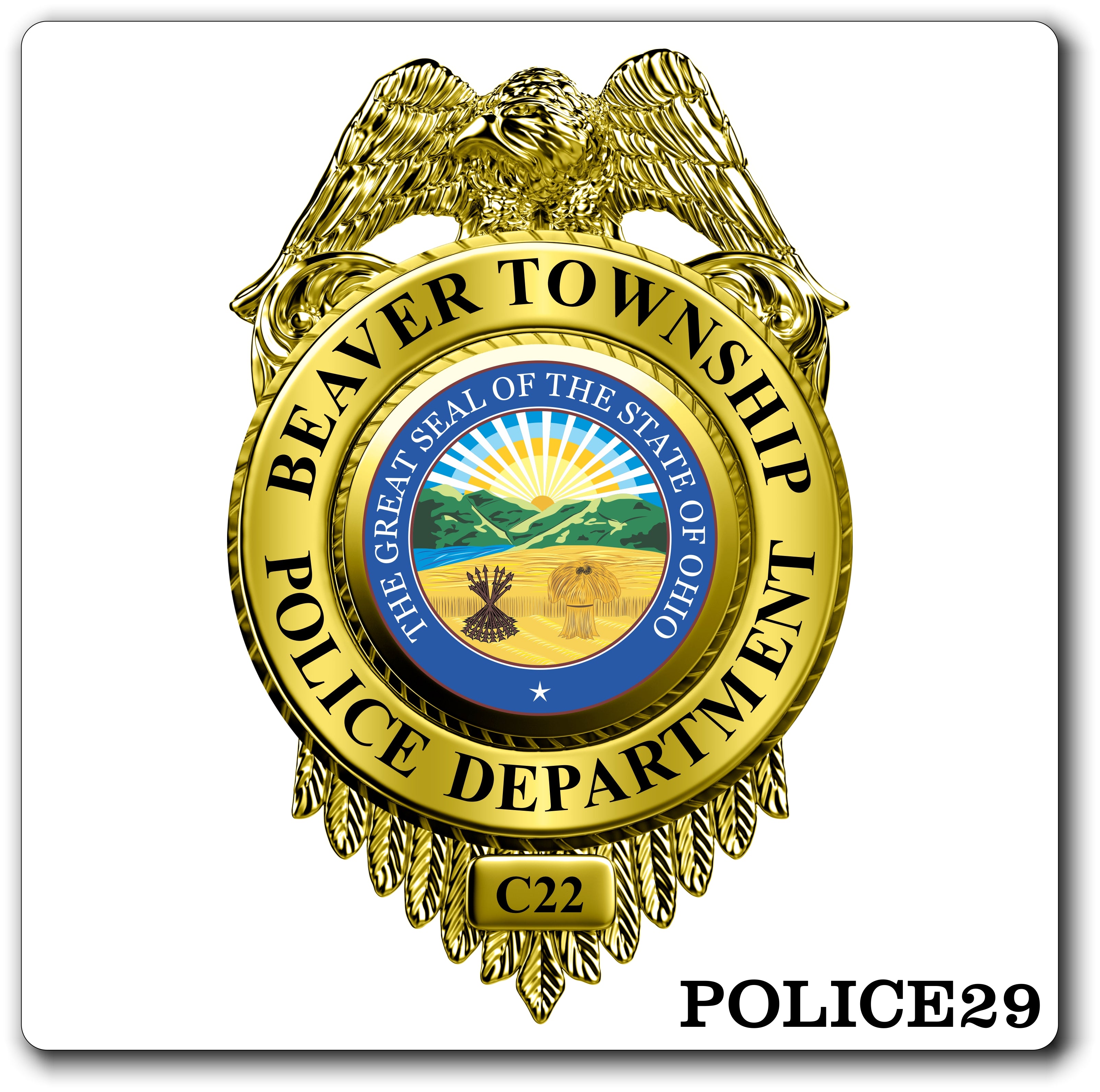 Custom Reflective Police / Law Enforcement Badge Decal / Sticker (PoliceDecal29R)