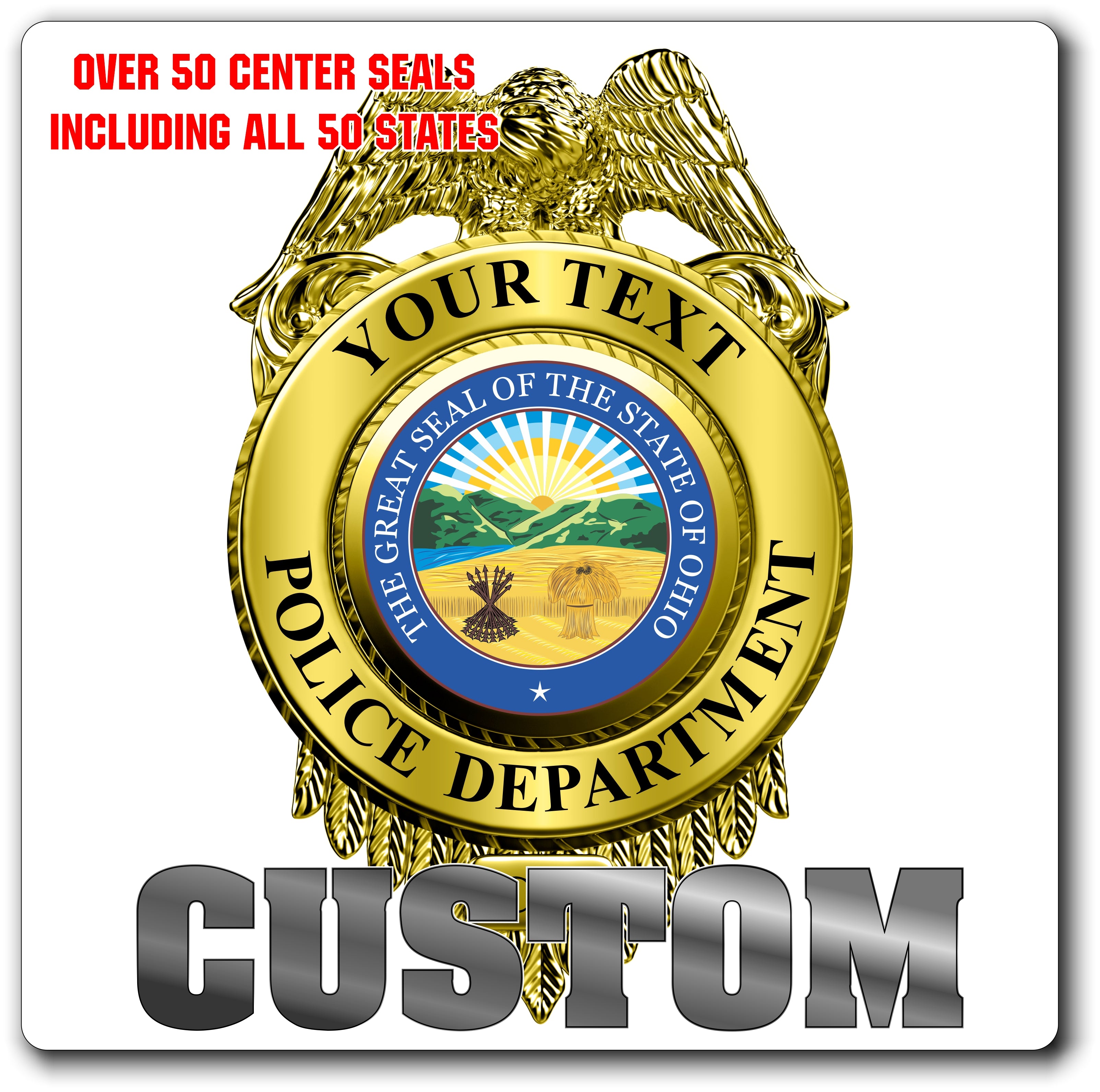 Custom Police / Law Enforcement Badge Decal / Sticker (PoliceDecal29)
