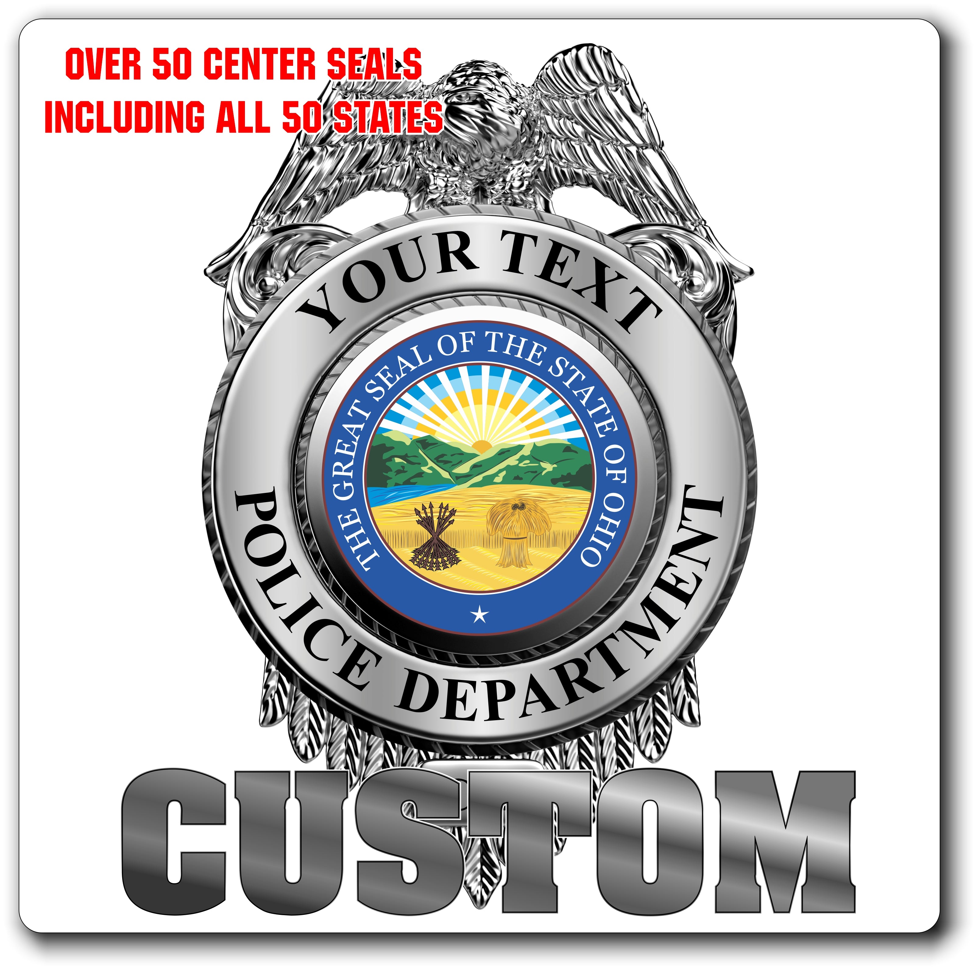 Custom Police / Law Enforcement Badge Decal / Sticker (PoliceDecal30)