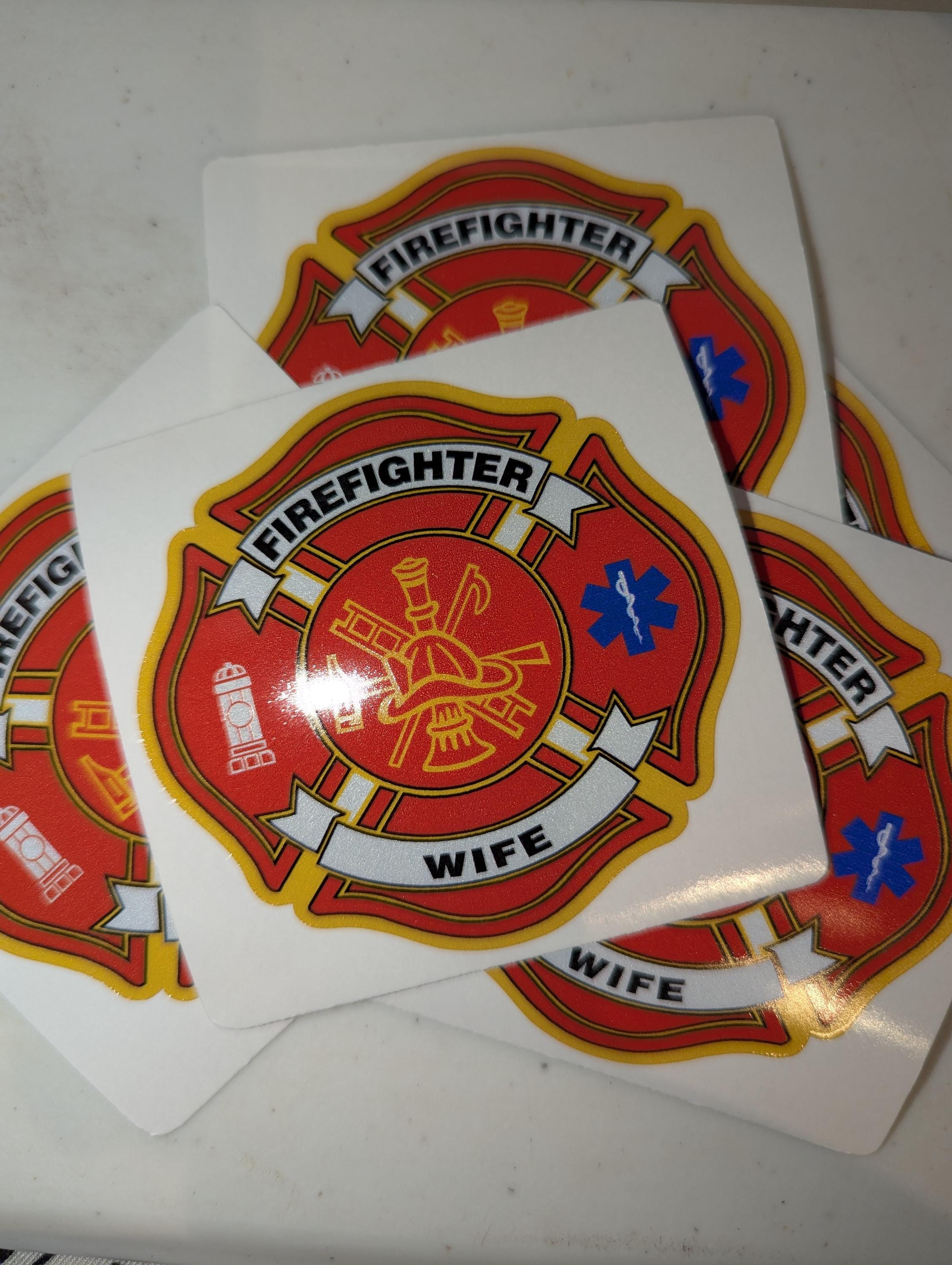 Custom Reflective Fire Department Maltese Decal, Sticker (FireDecal2R)