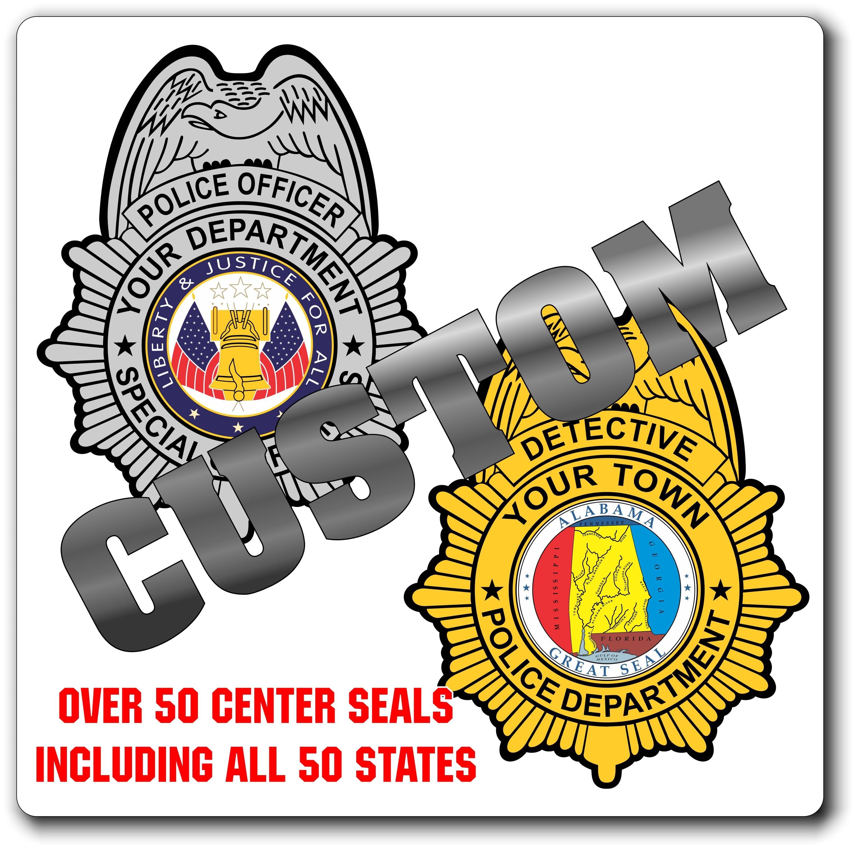 Custom Police / Law Enforcement Badge Decal / Sticker (PoliceDecal5)