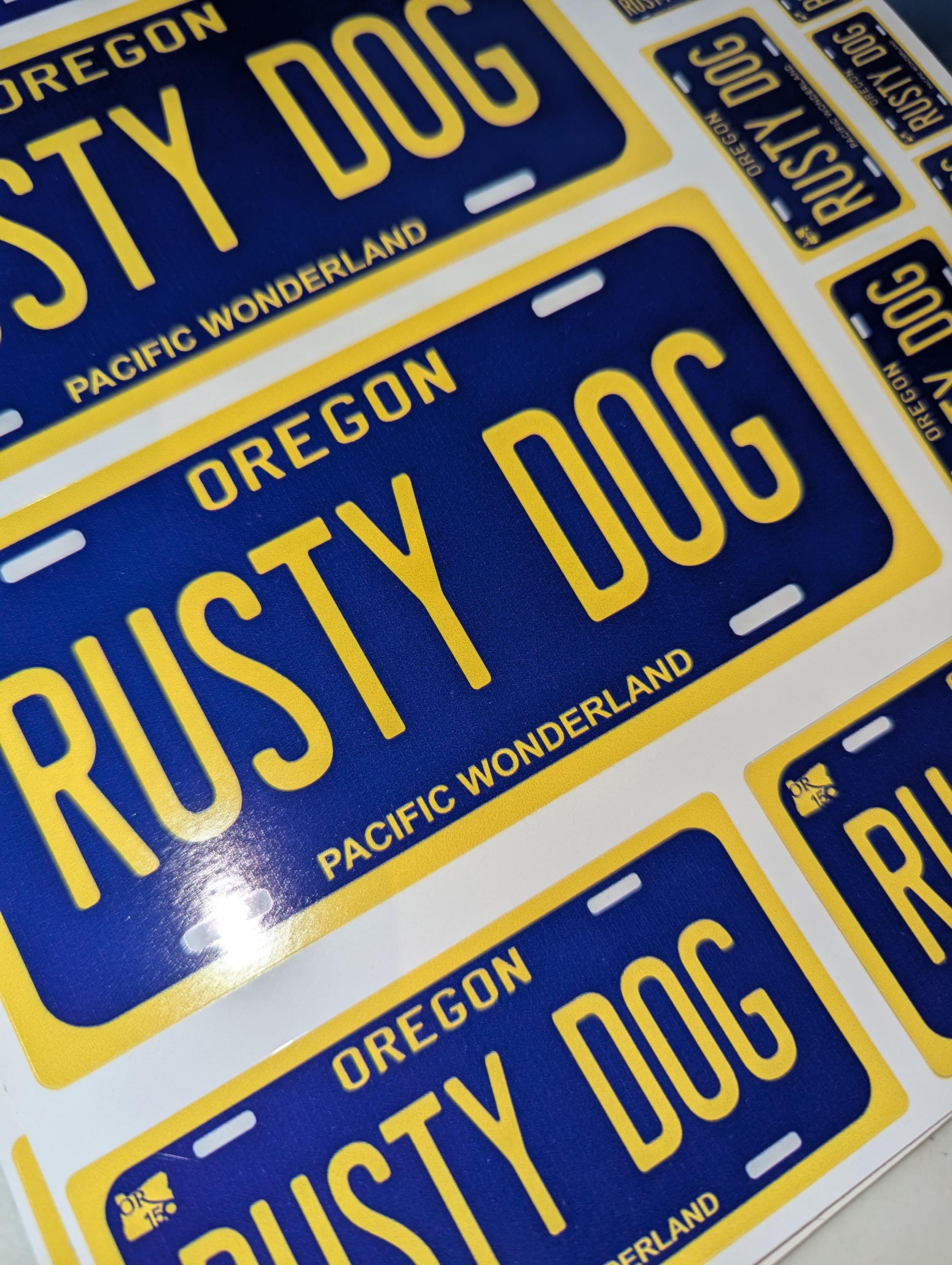 Personalized Oregon License Plate Decals - Stickers Version 2 ( Sheet of 14 Stickers )
