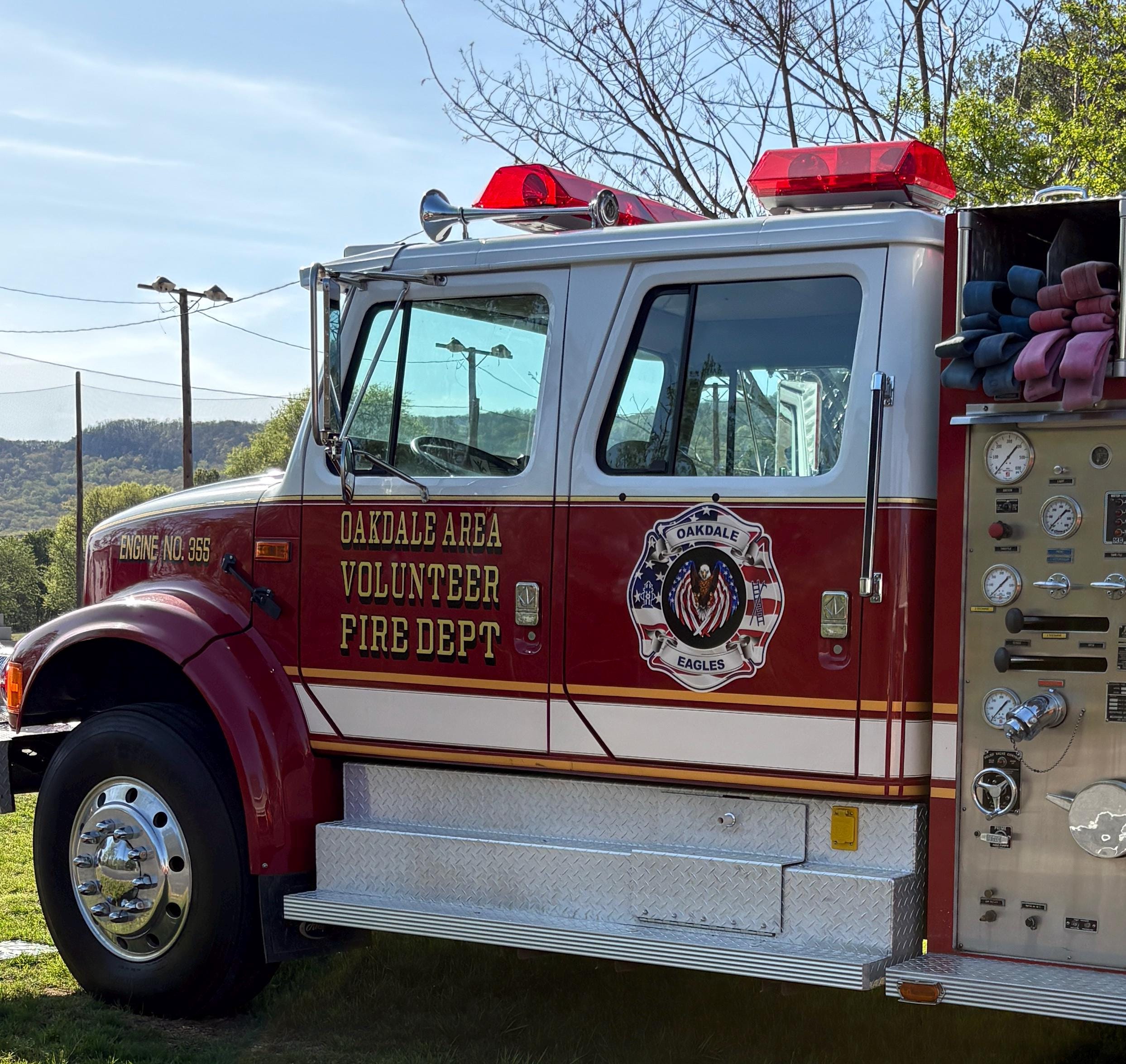 Custom Reflective Fire Department American Flag Eagle Maltese Decal, Sticker (FireDecal14R)