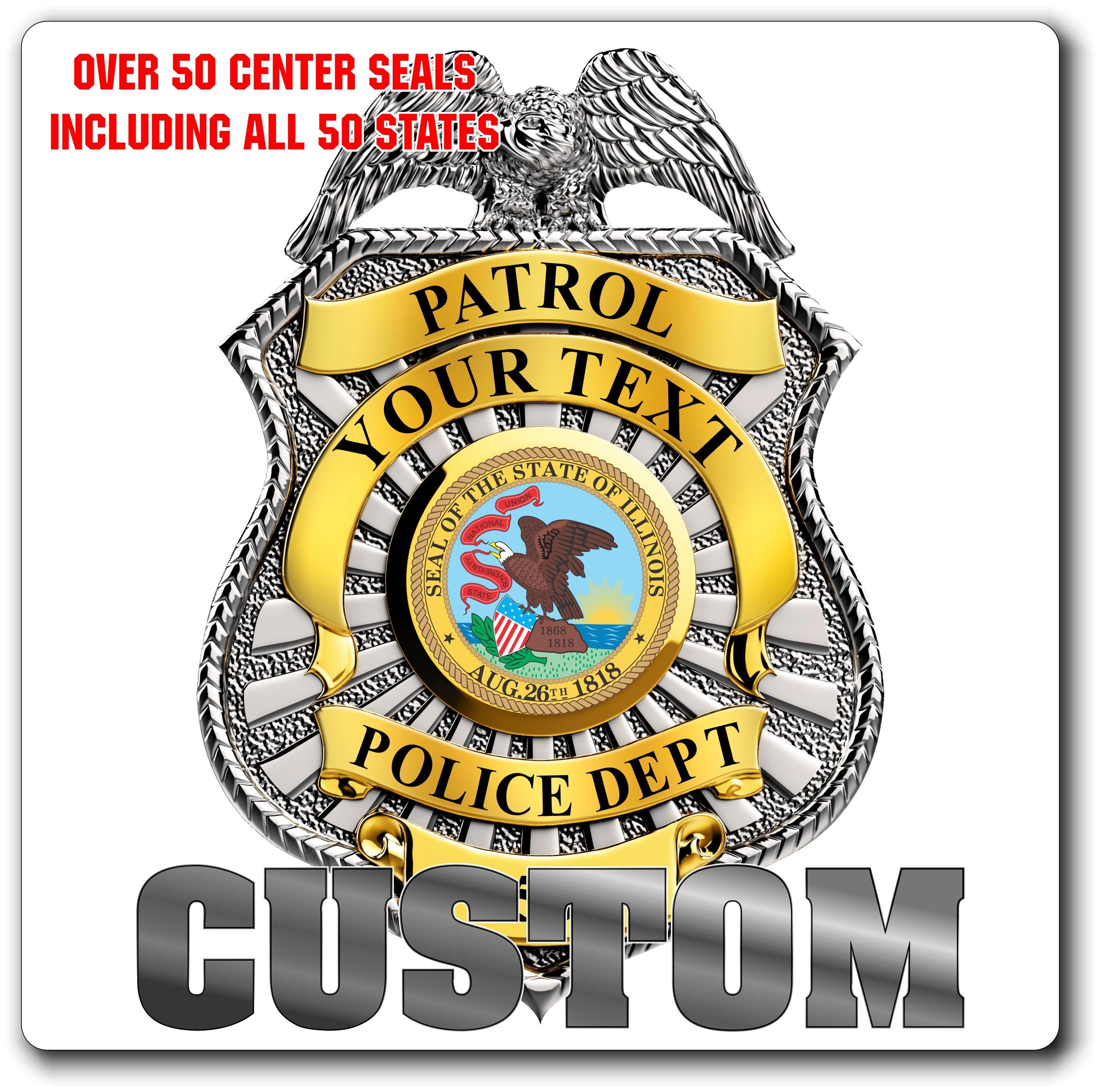 Custom Police/ Law Enforcement Badge Decal / Sticker (PoliceDecal16)