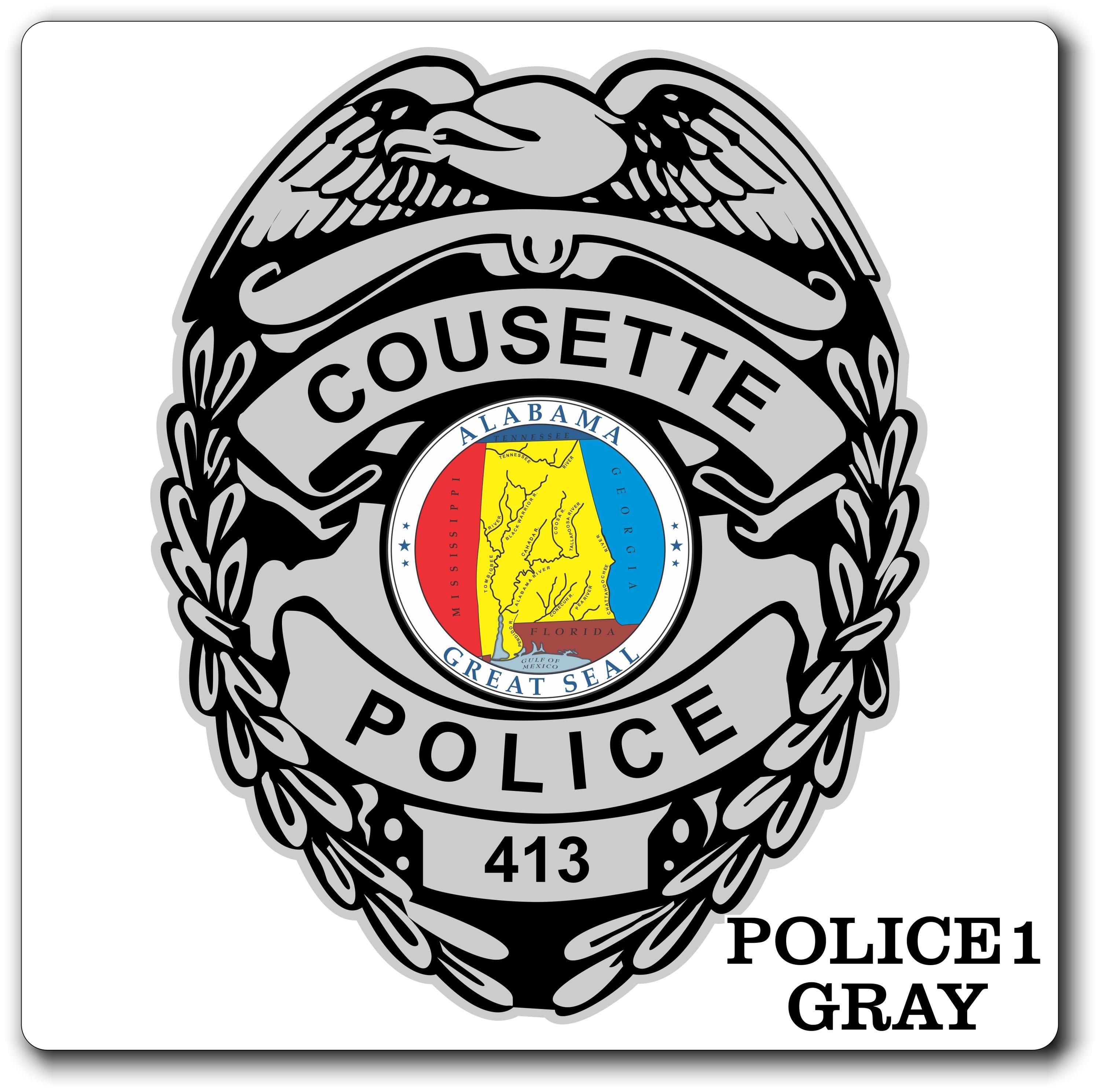 Custom Police / Law Enforcement Badge Decal / Sticker (PoliceDecal1)