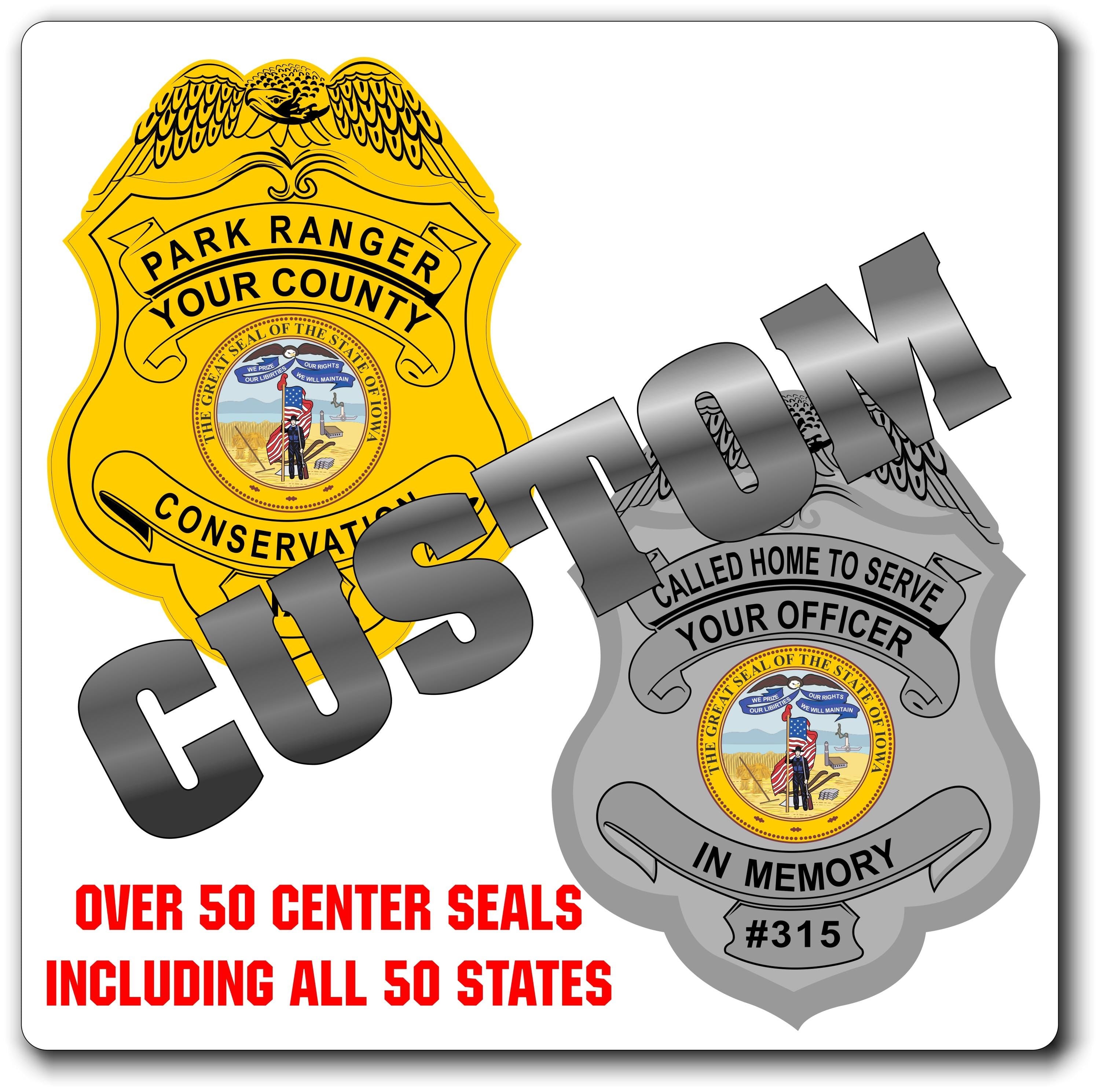 Custom Police / Law Enforcement Badge Decal / Sticker (PoliceDecal8)