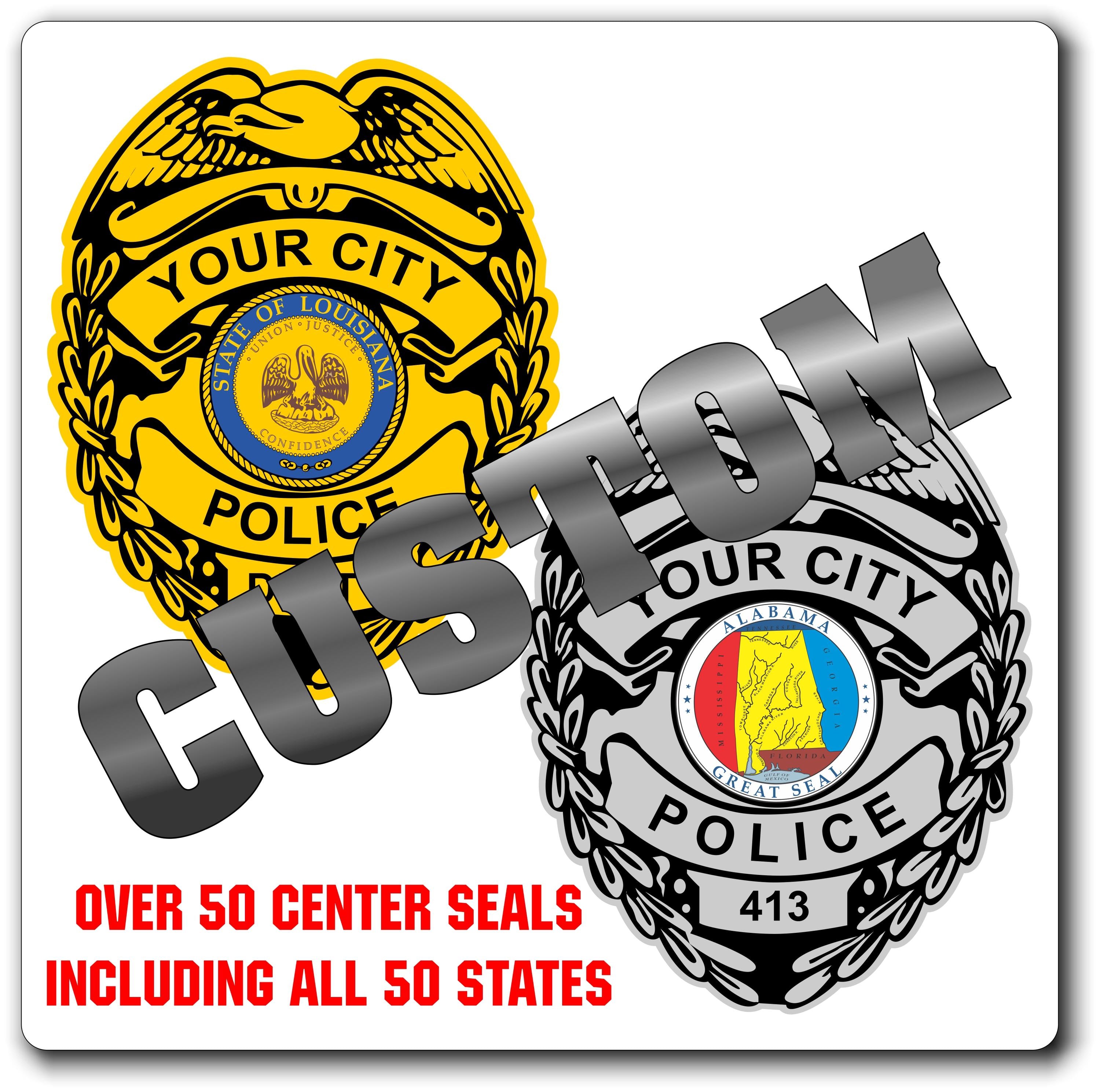 Custom Police / Law Enforcement Badge Decal / Sticker (PoliceDecal1)