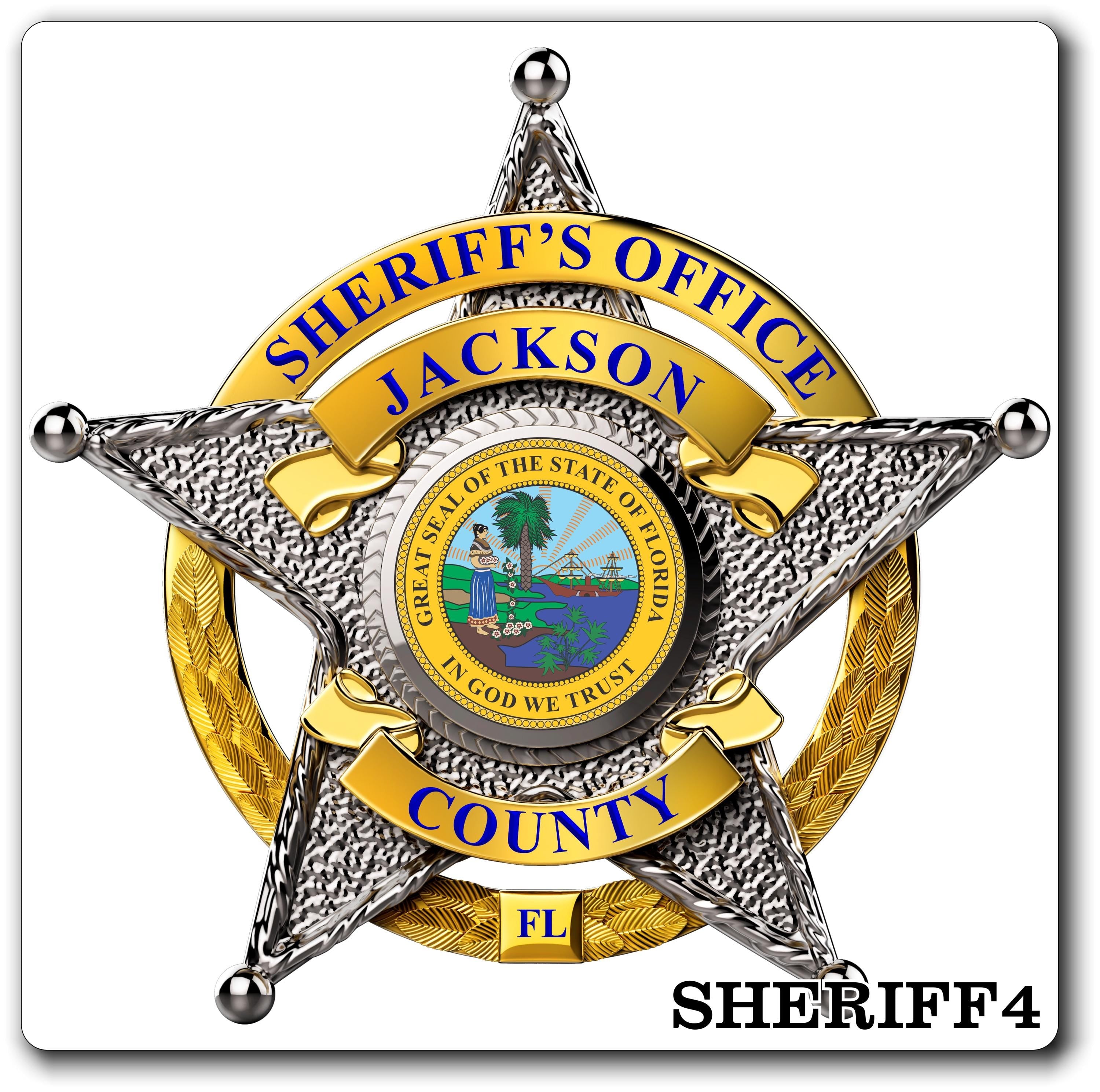 Custom Reflective Sheriff / Law Enforcement Badge Decal / Sticker (SheriffDecal4R)