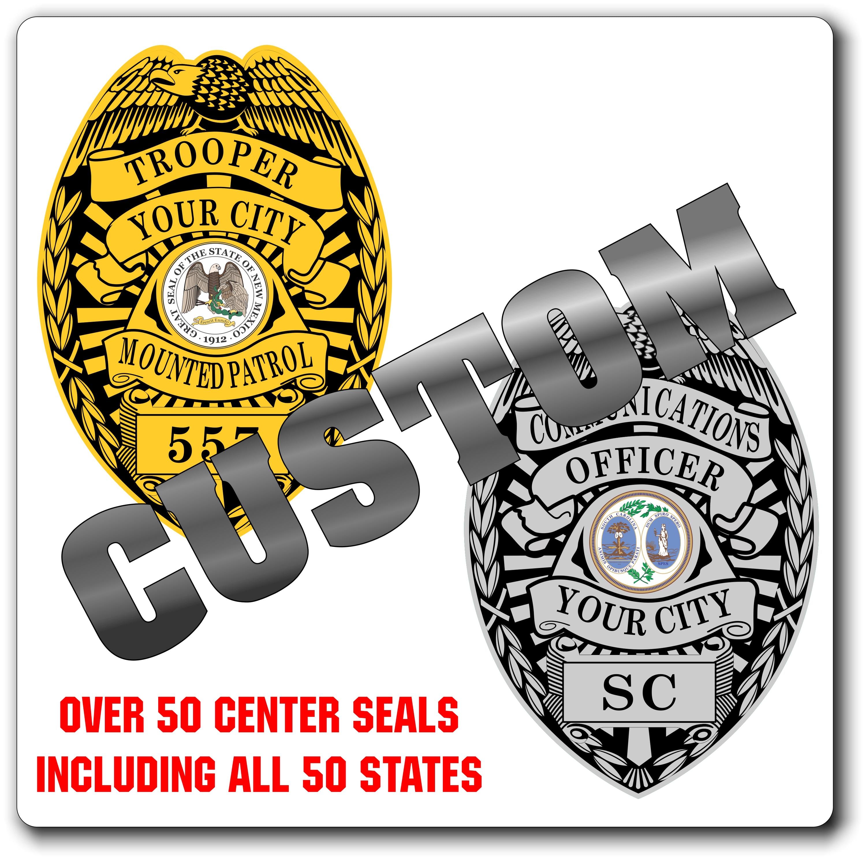Custom Police / Law Enforcement Badge Decal / Sticker (PoliceDecal12)