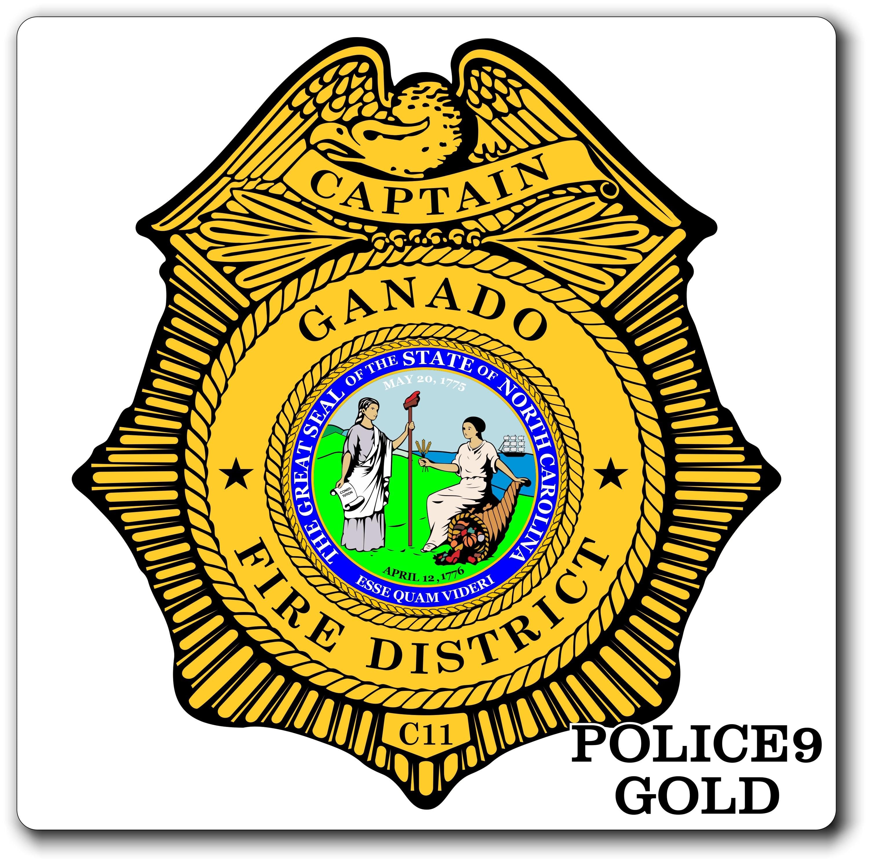 Custom Police / Law Enforcement Badge Decal / Sticker (PoliceDecal9)