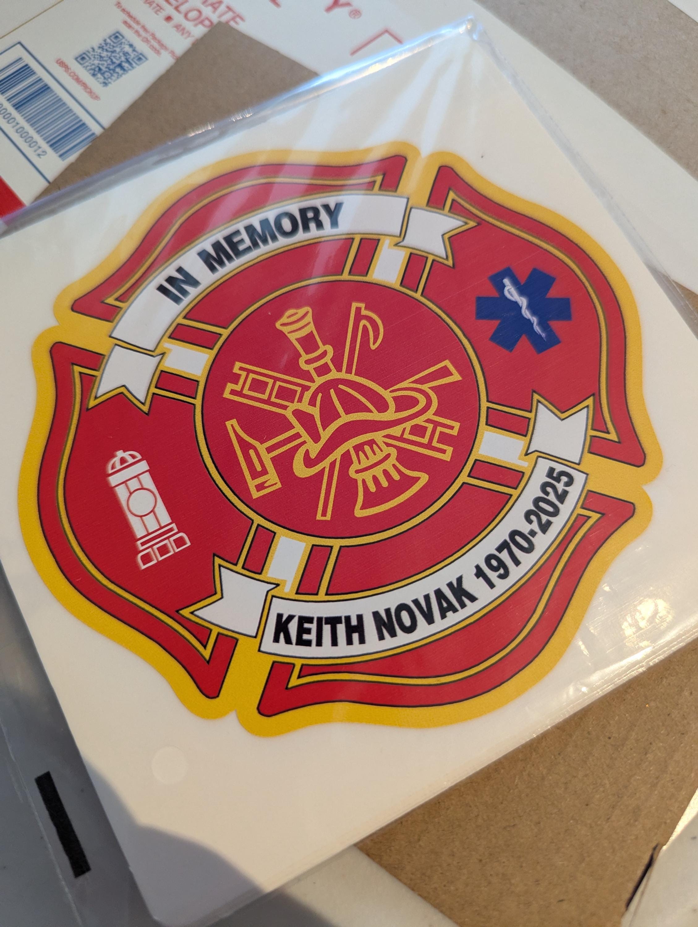 Custom Fire Department Maltese Decal, Sticker (FireDecal2)