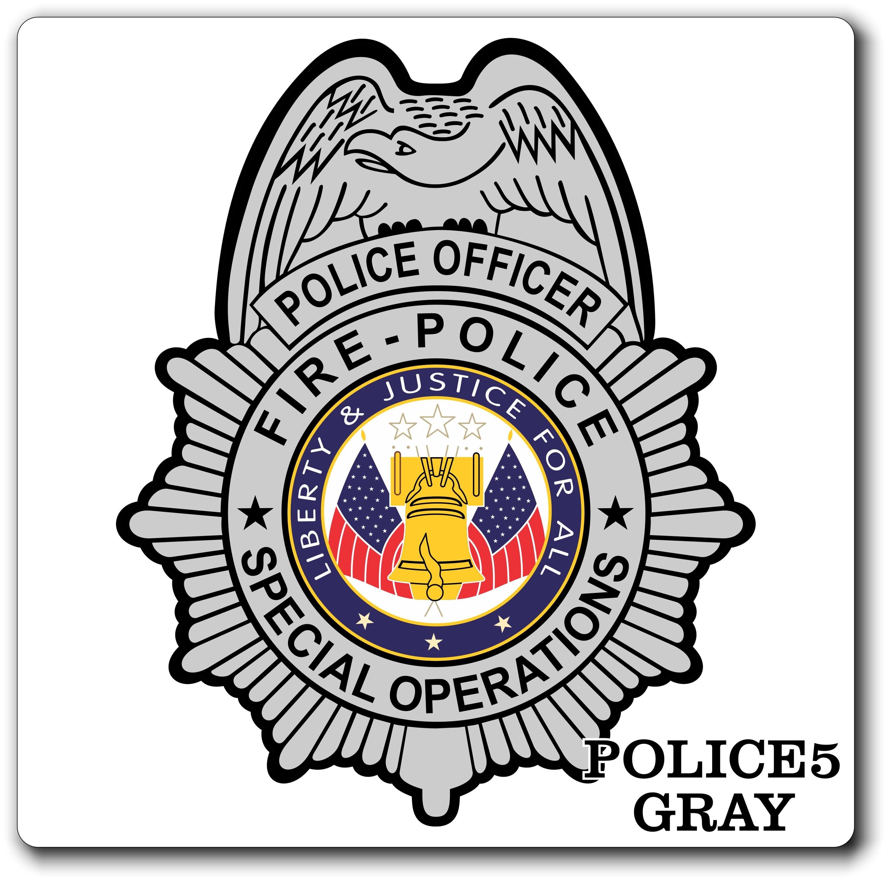 Custom Police / Law Enforcement Badge Decal / Sticker (PoliceDecal5)
