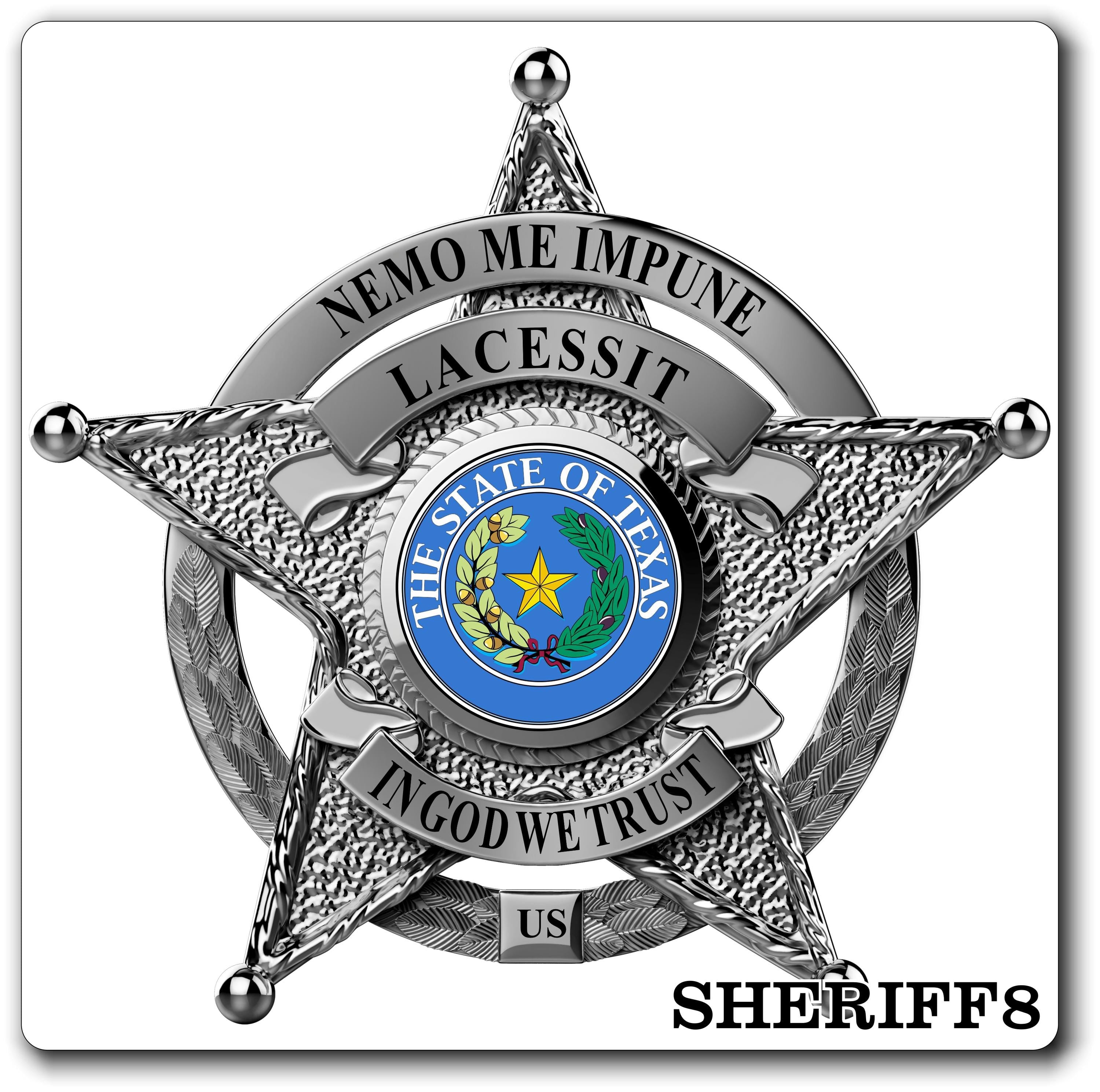 Custom Reflective Sheriff / Law Enforcement Badge Decal / Sticker (SheriffDecal8R)